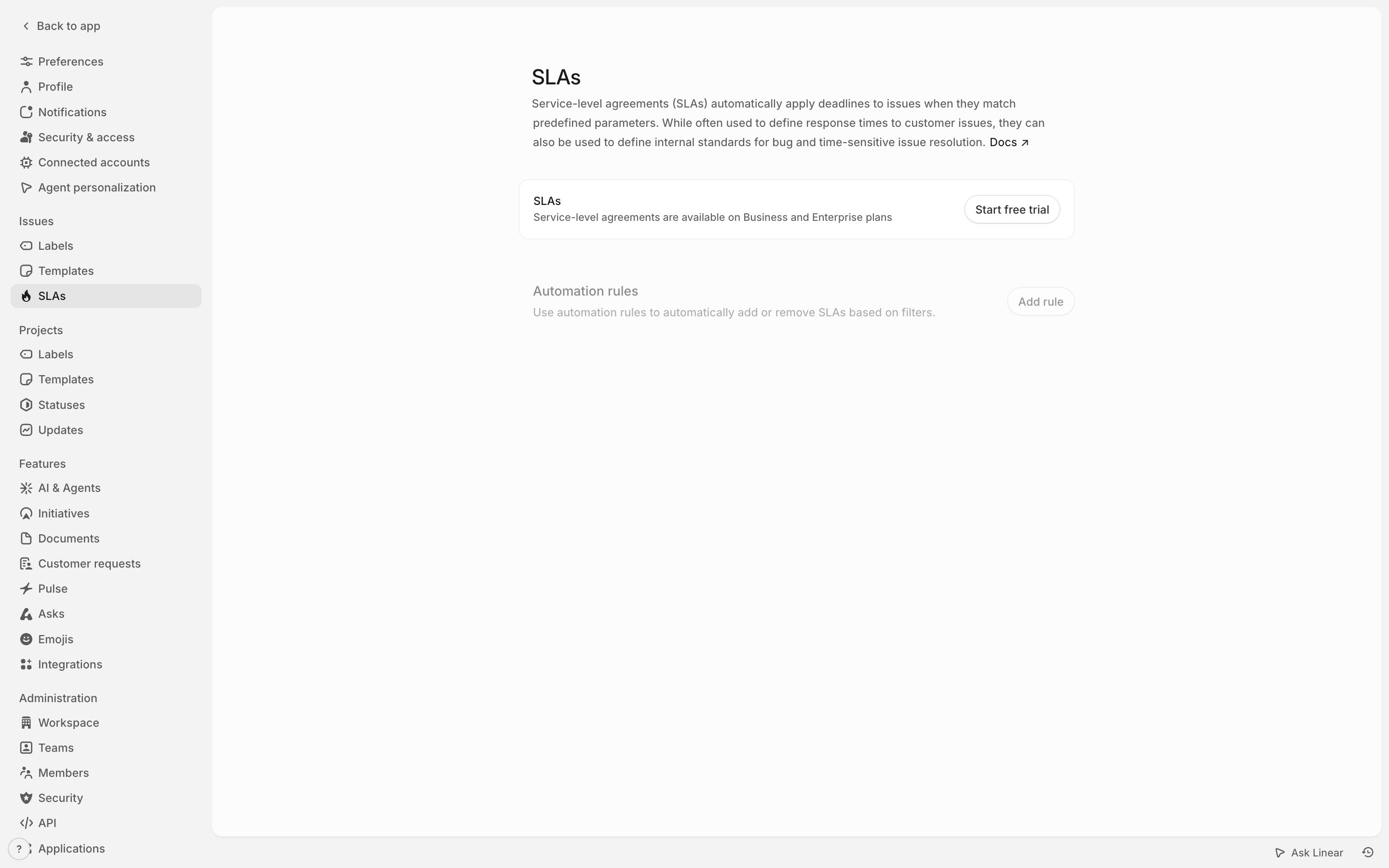 Linear — slas screenshot