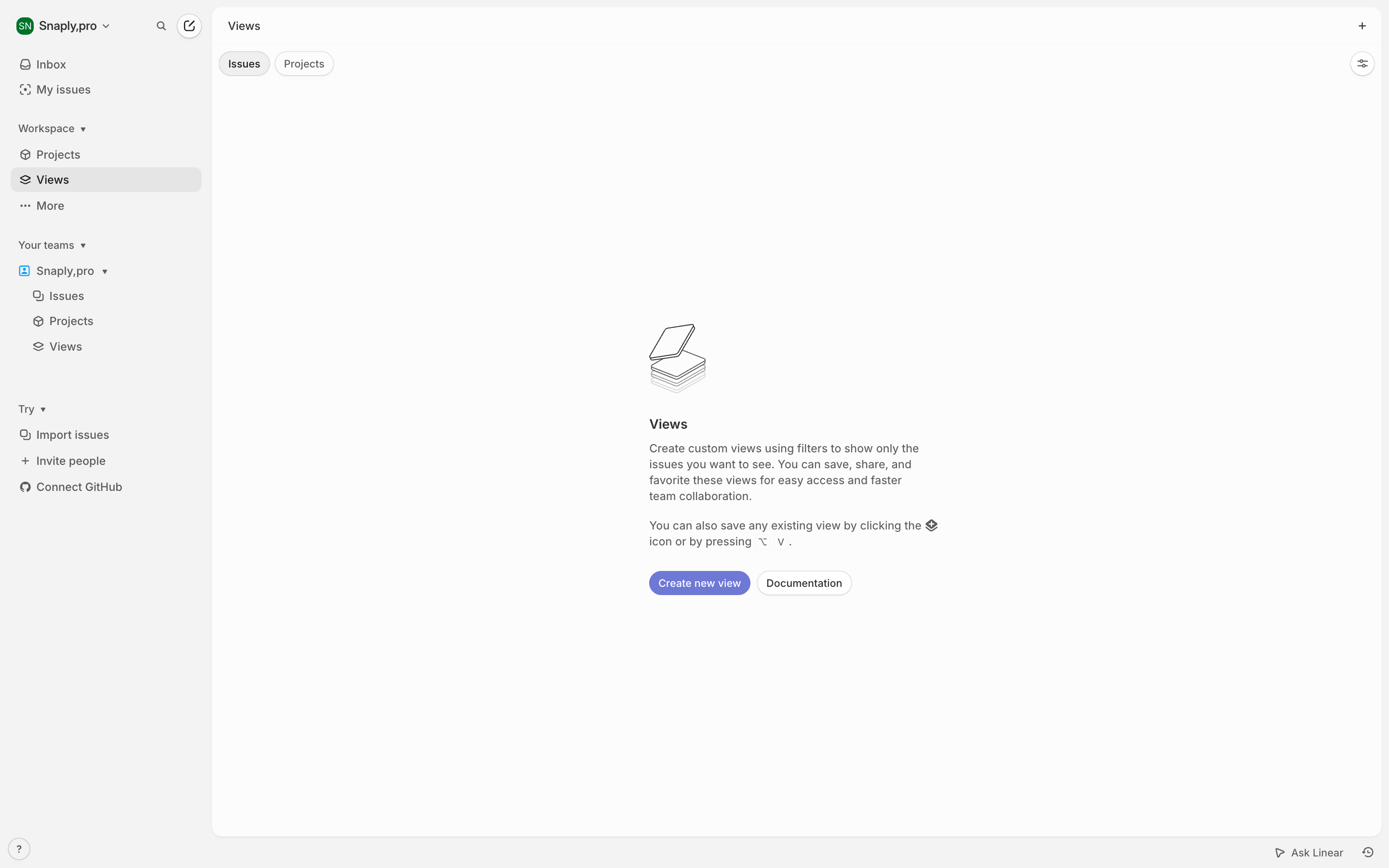 Linear — empty-cycles screenshot