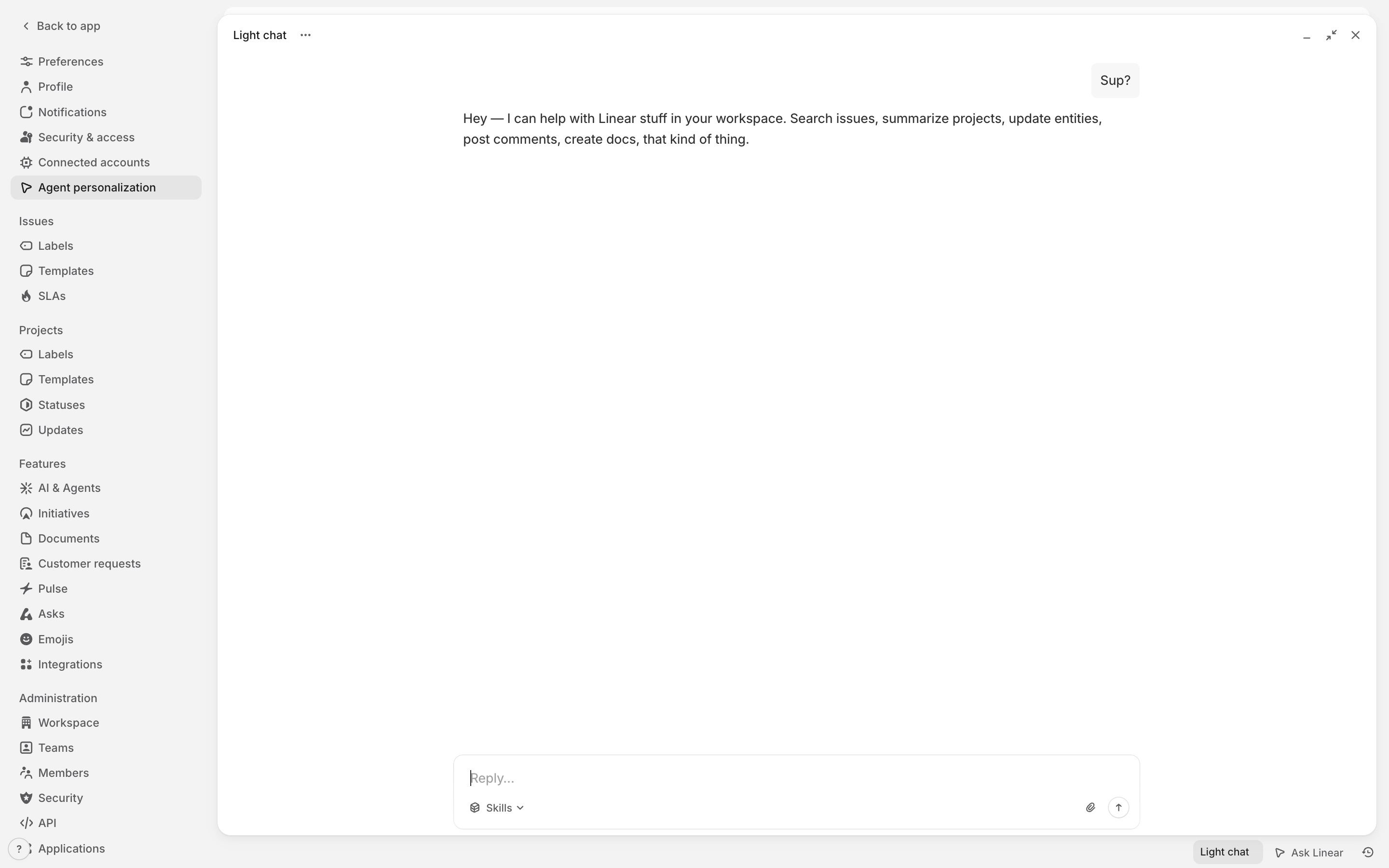 Linear — login-session screenshot