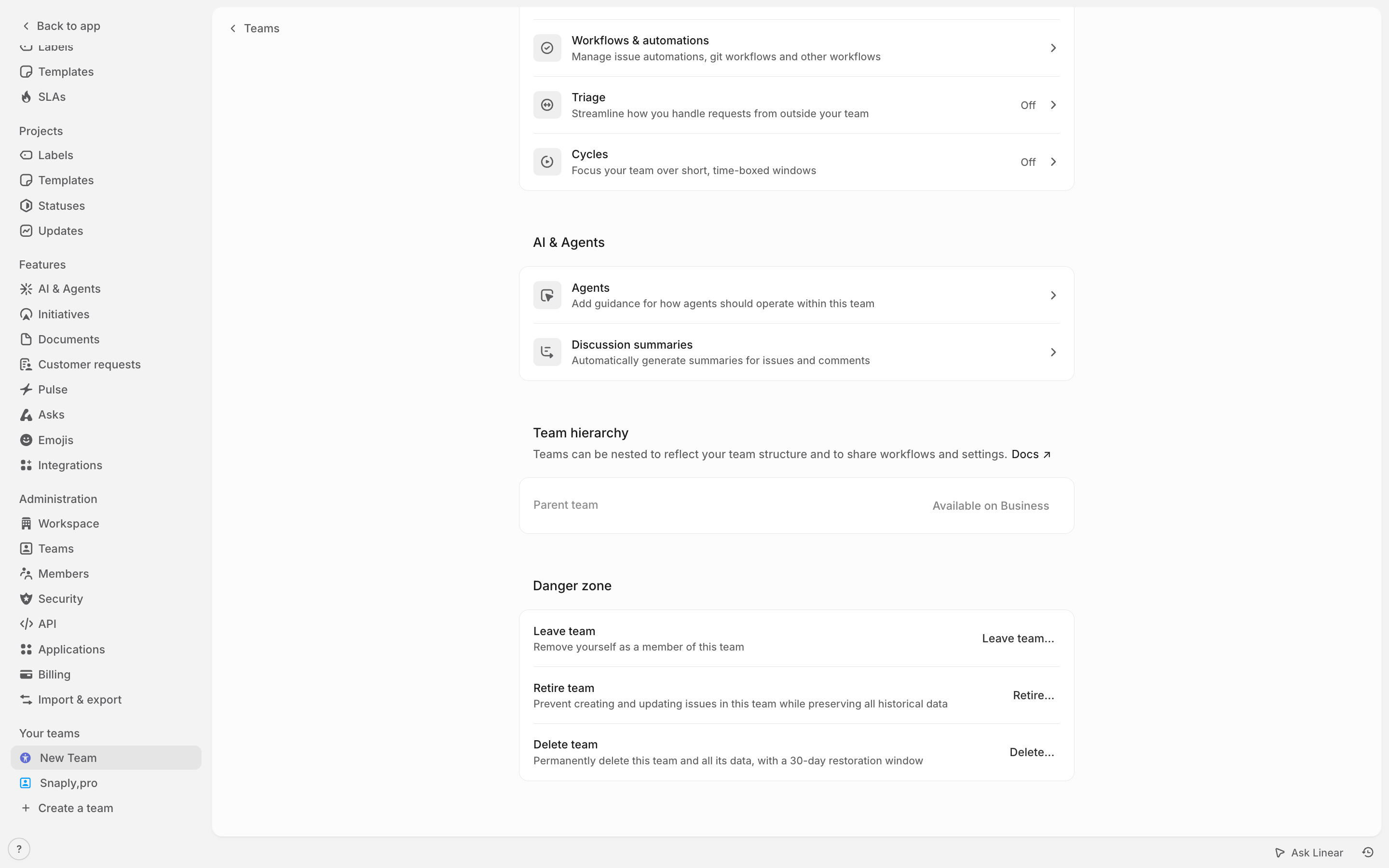 Linear — admins-notifications screenshot