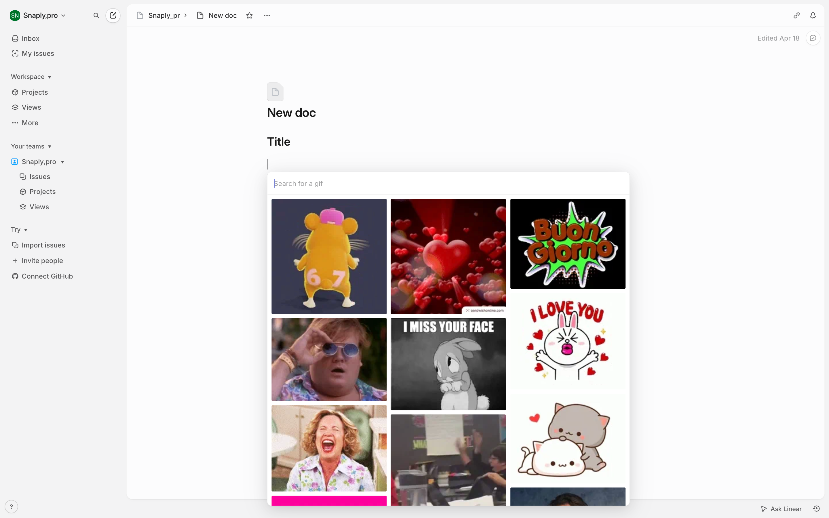 Linear — image-picker-gallery screenshot