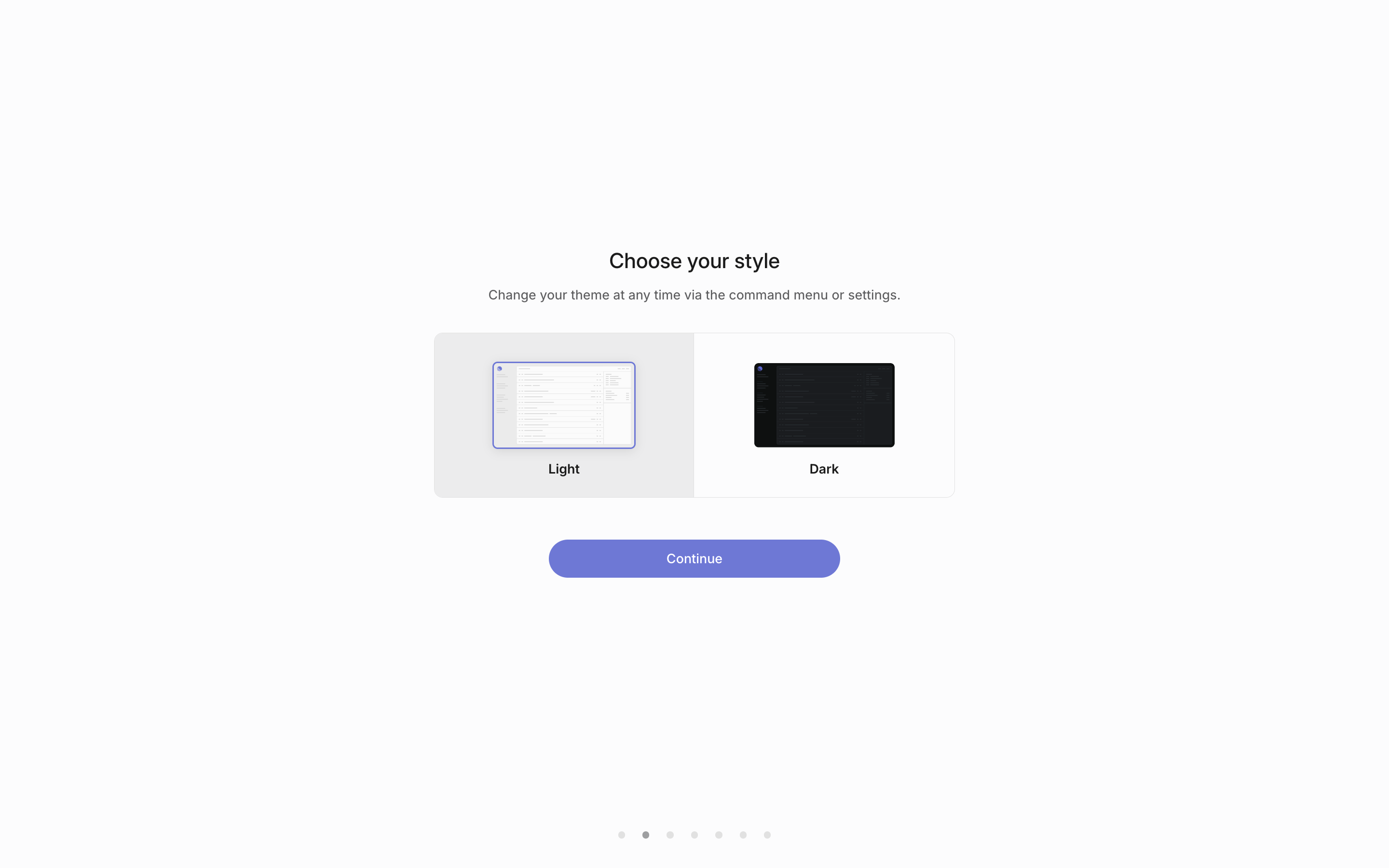 Linear — choose-style-light screenshot