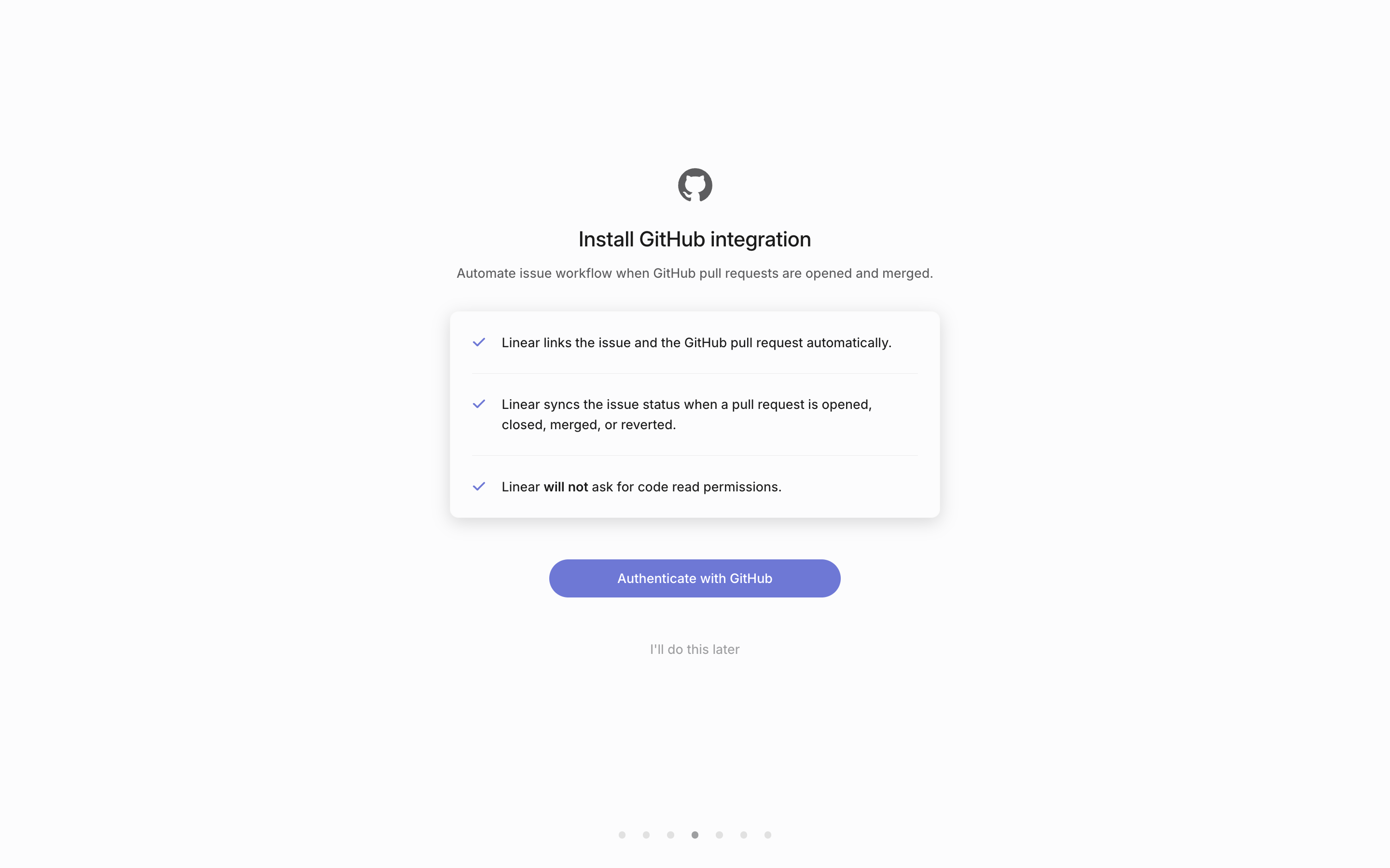 Linear — install-github-integration screenshot
