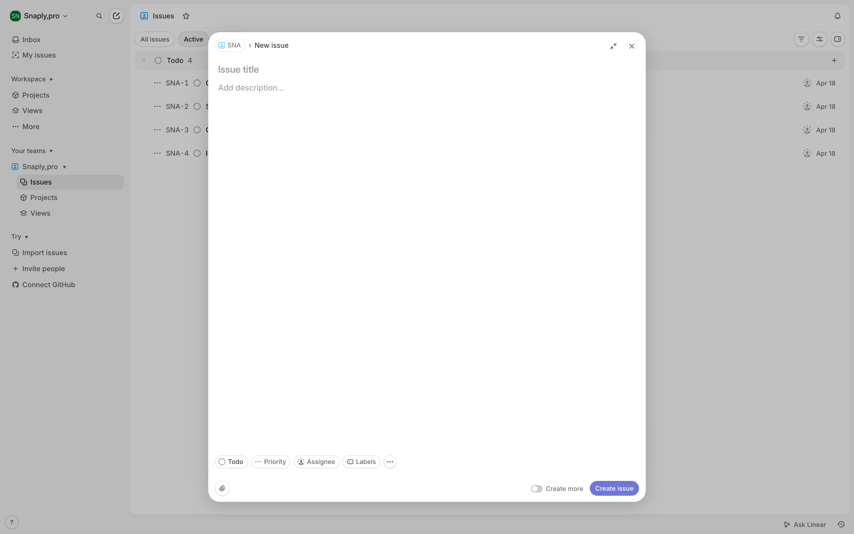 Linear — new-issue-full-dialog screenshot