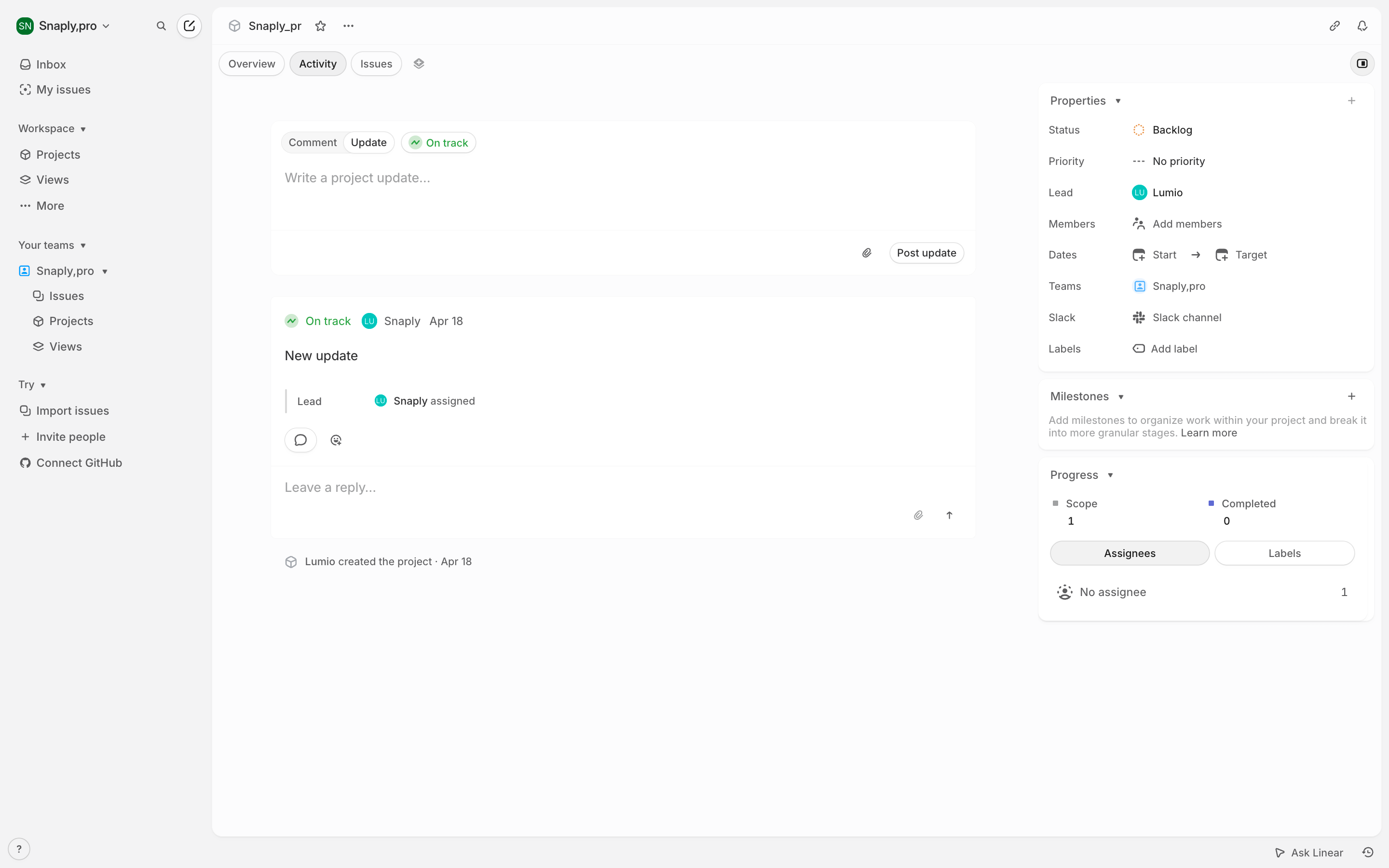 Linear — project-members screenshot