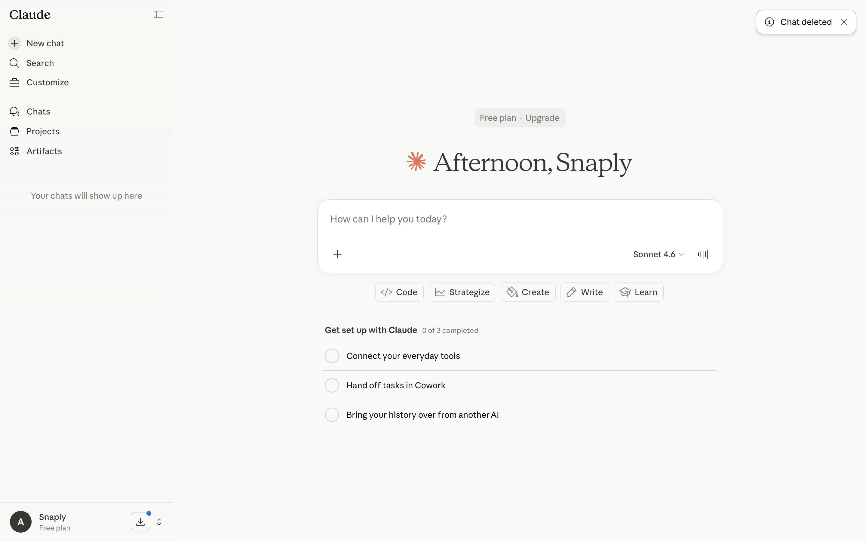 Claude — home-start screenshot