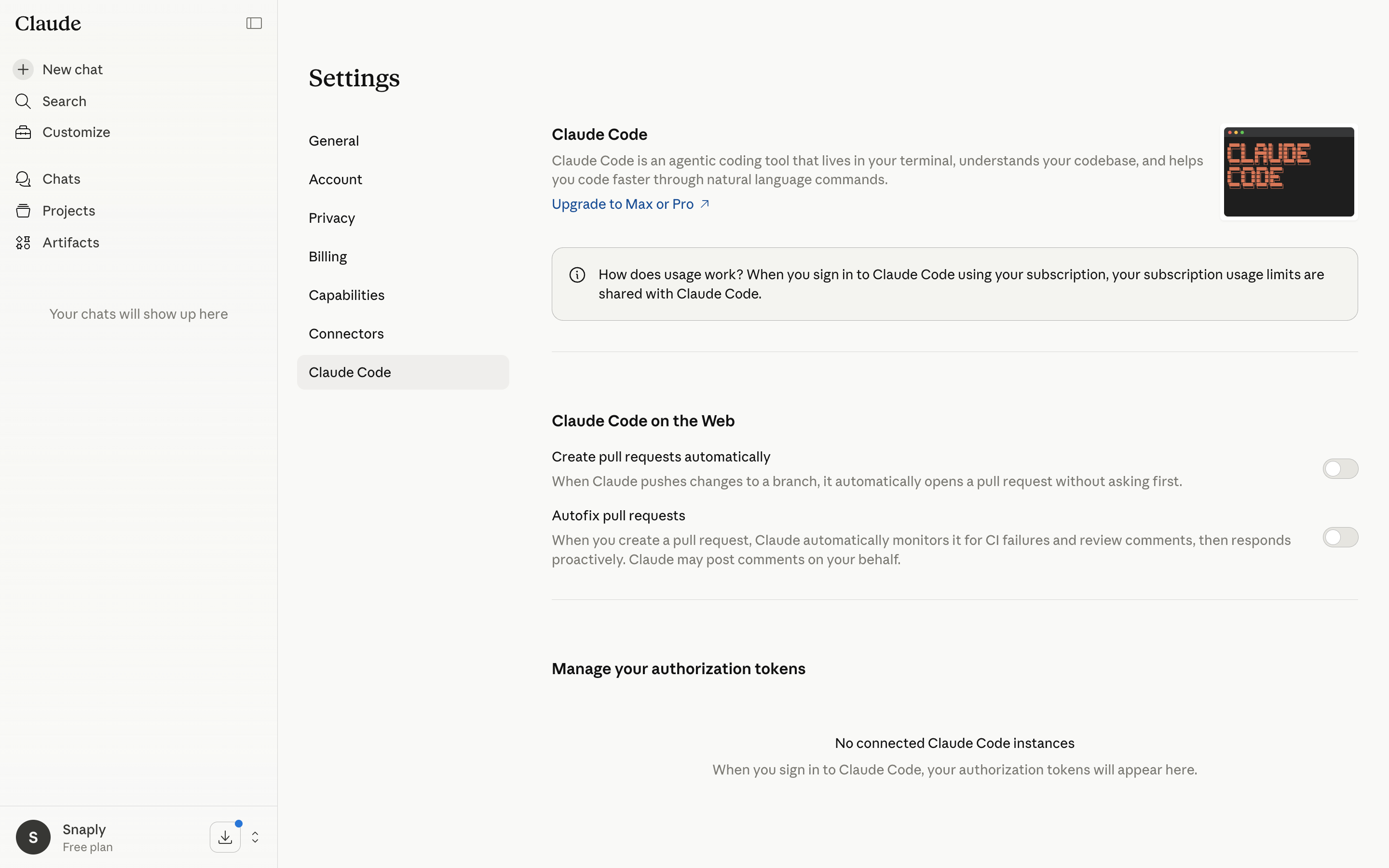 Claude — settings-claude-code screenshot