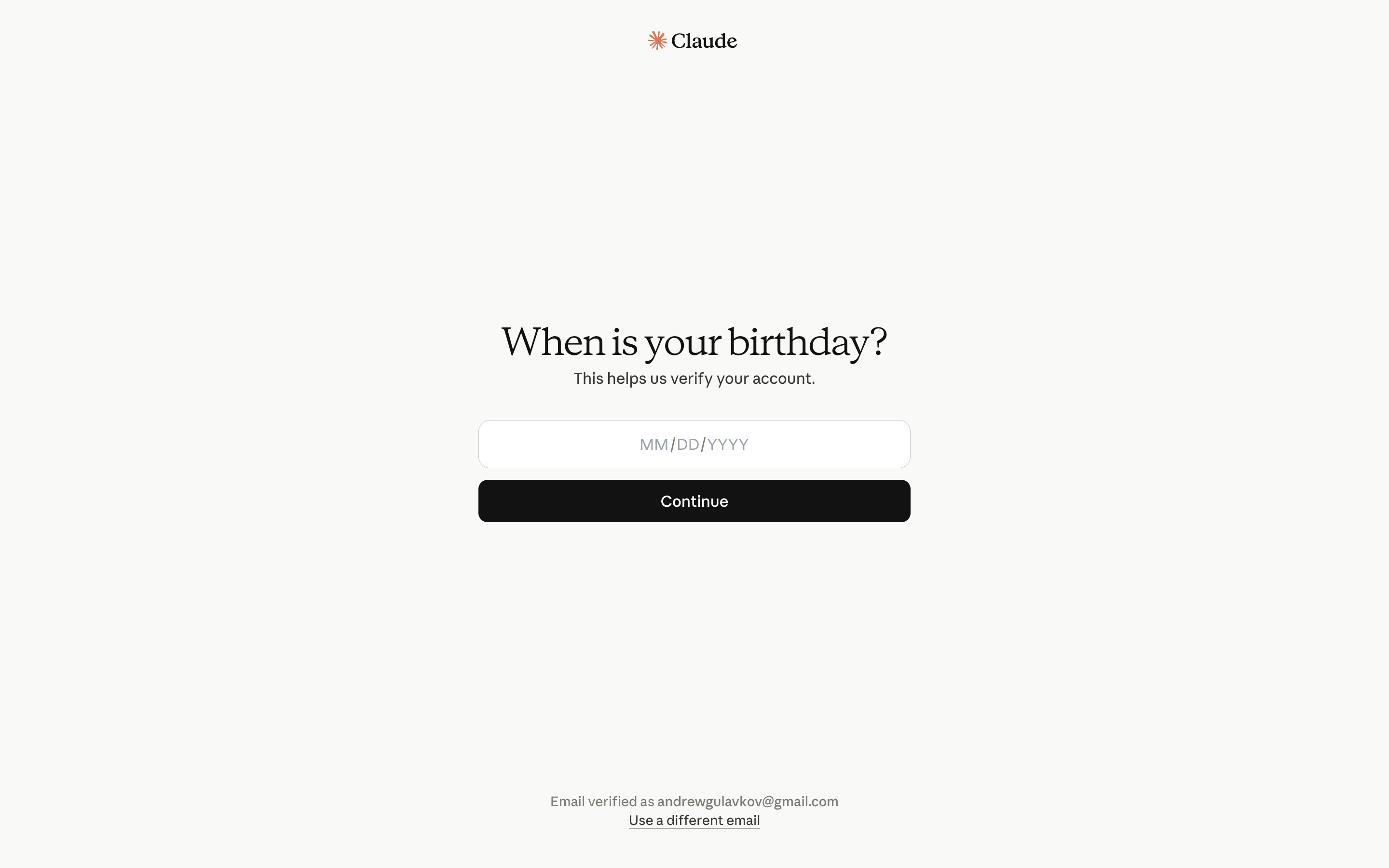 Claude — birthday-step screenshot