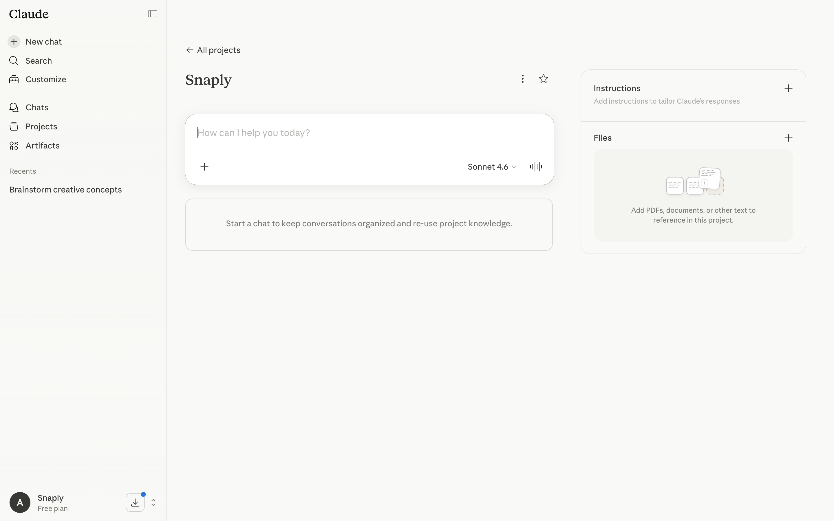 Claude — project-dashboard screenshot