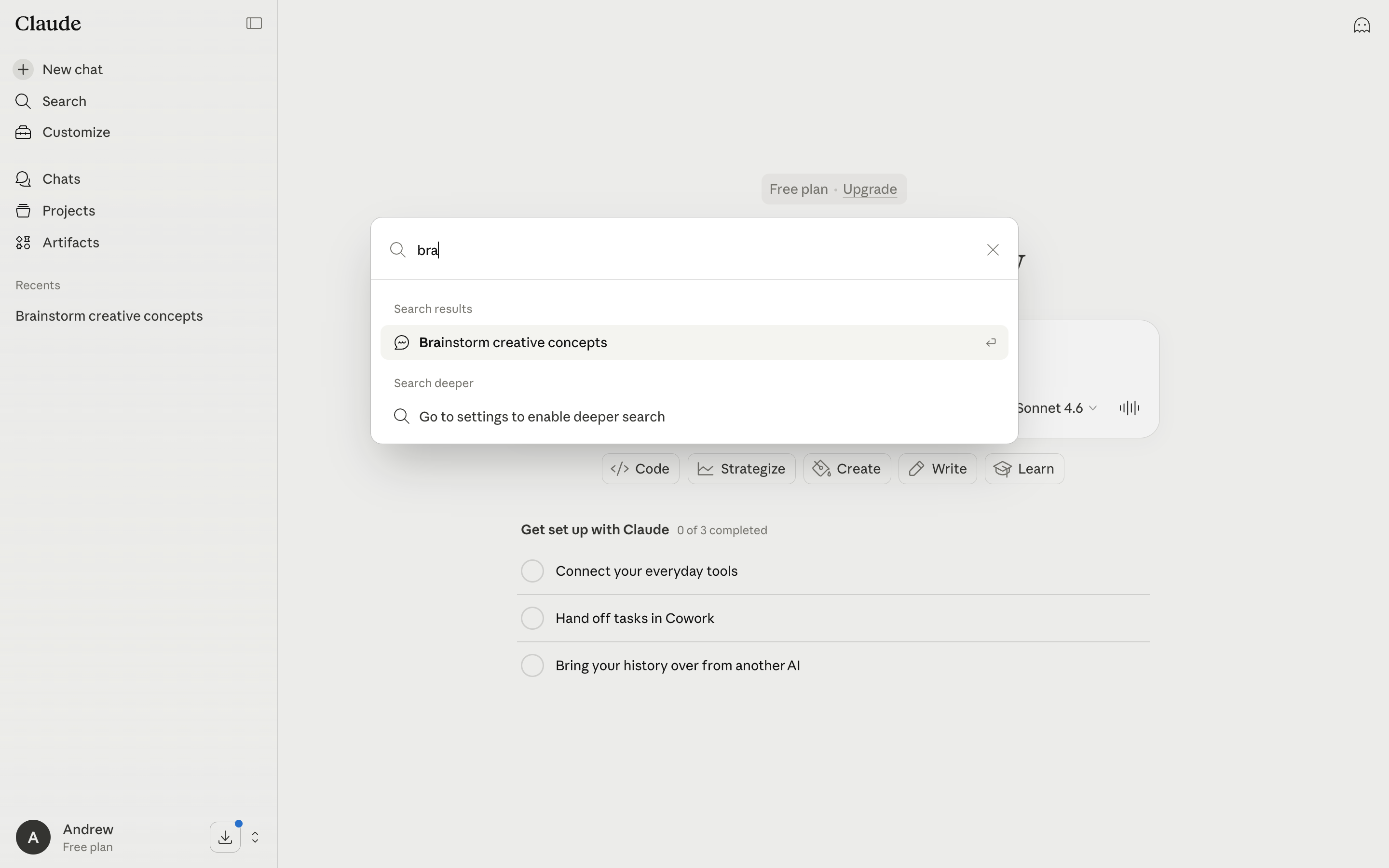 Claude — home-search-results screenshot