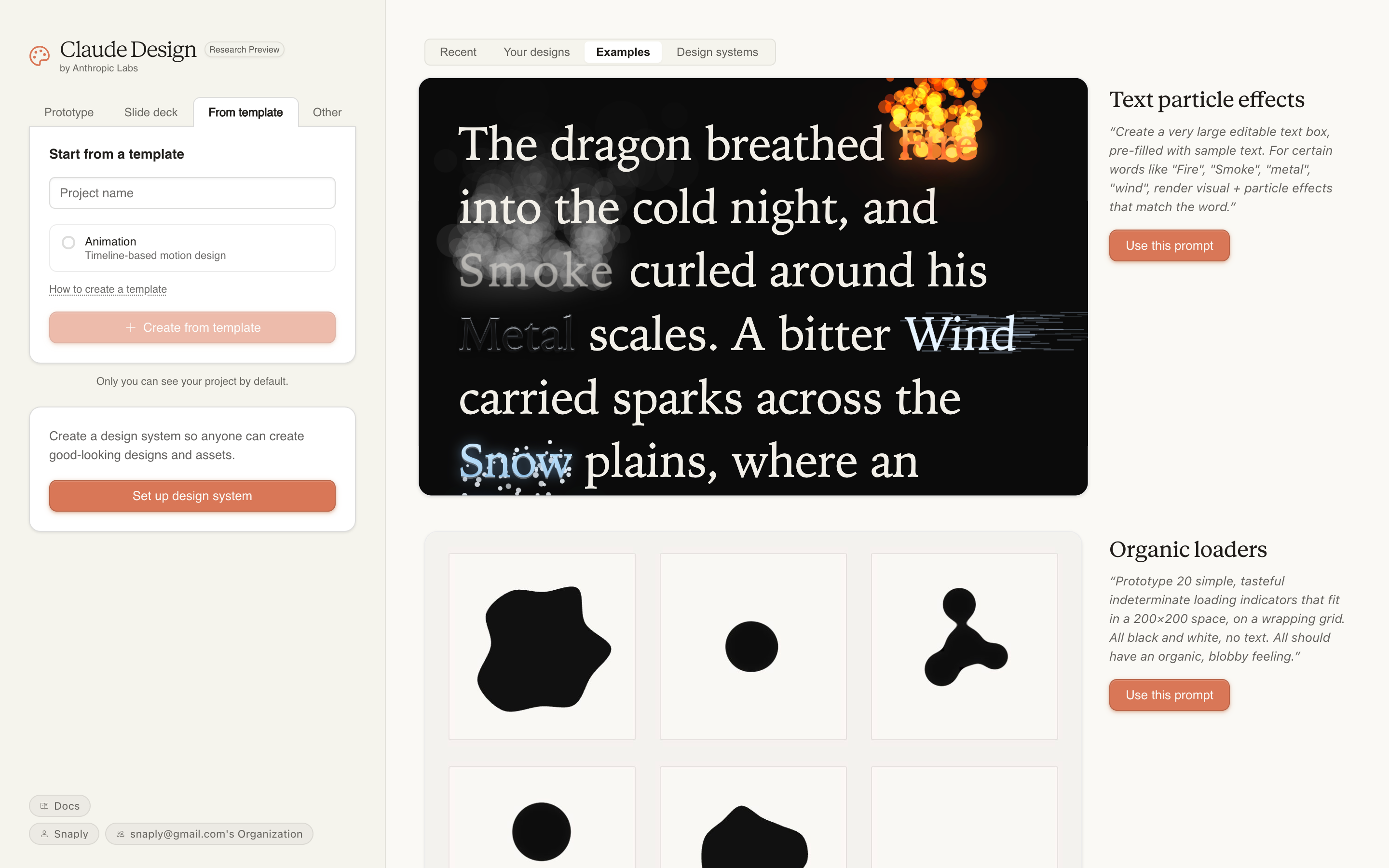 Claude Design — examples-gallery screenshot