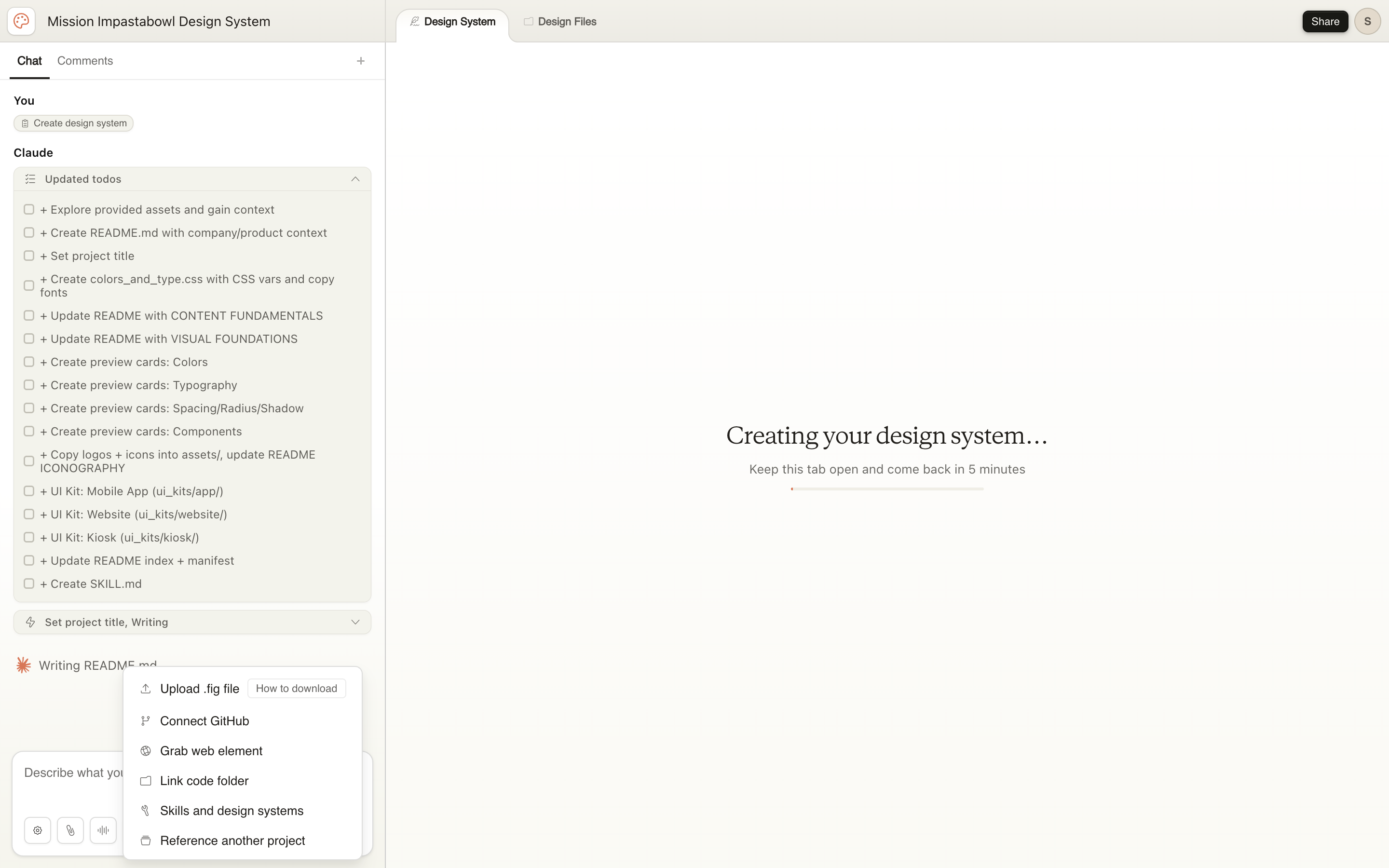 Claude Design — draft-system-review screenshot