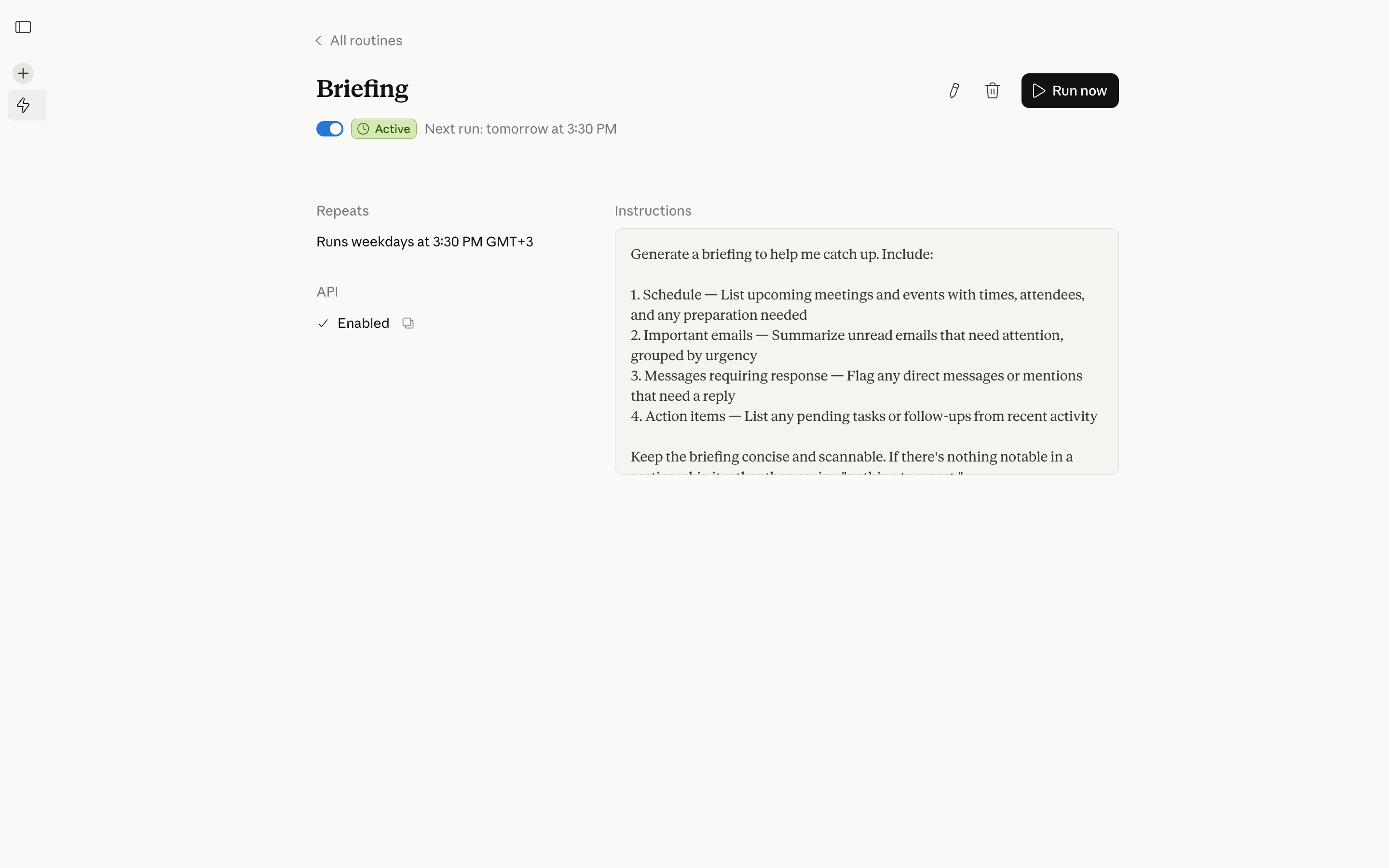 Claude Code — briefing-detail screenshot