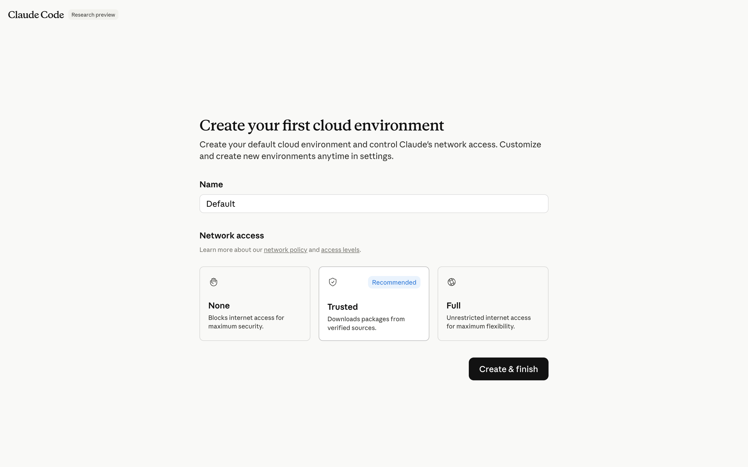 Claude Code — setup-cloud-environment screenshot