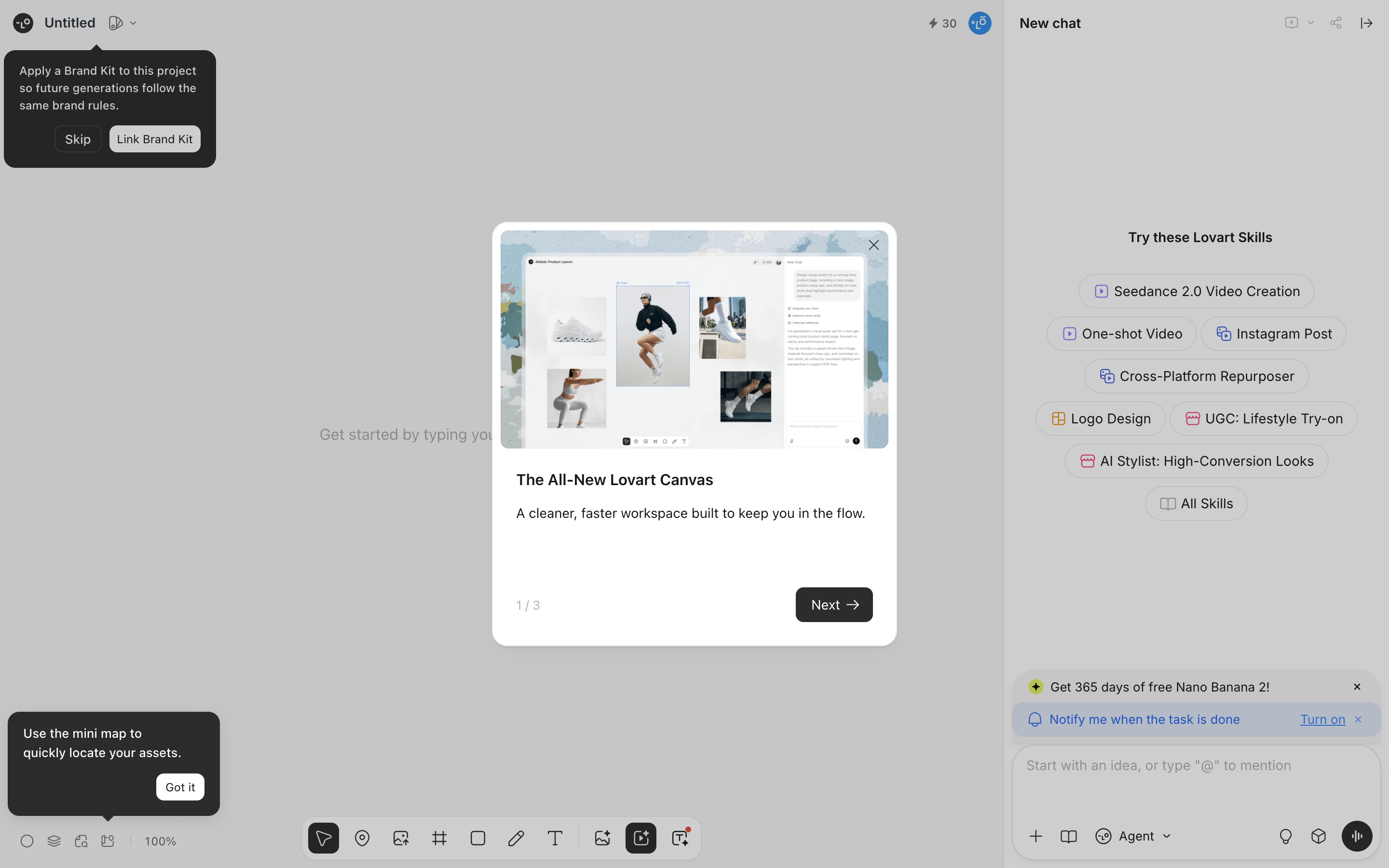 Lovart — canvas-tour-intro screenshot