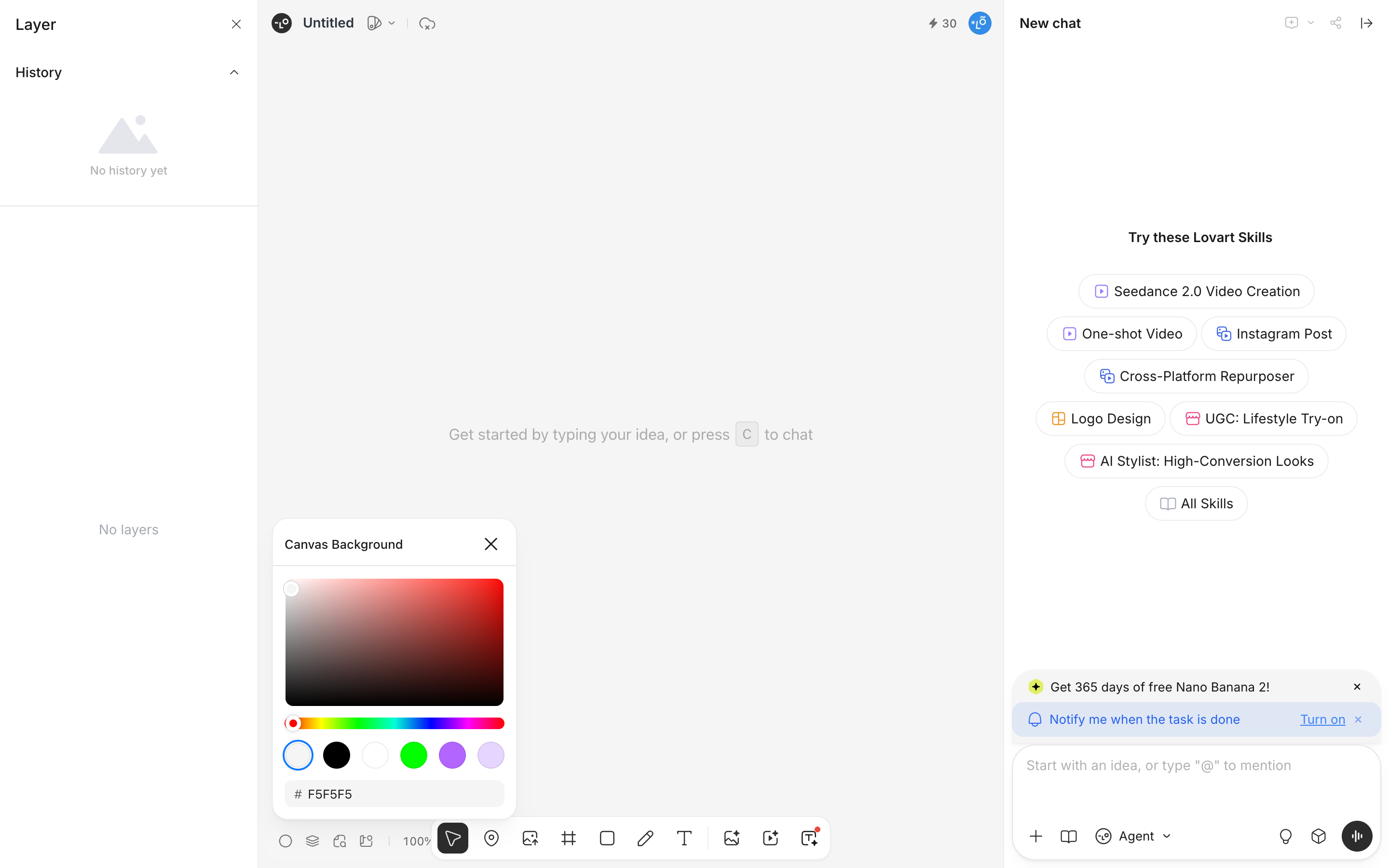 Lovart — canvas-color-picker screenshot