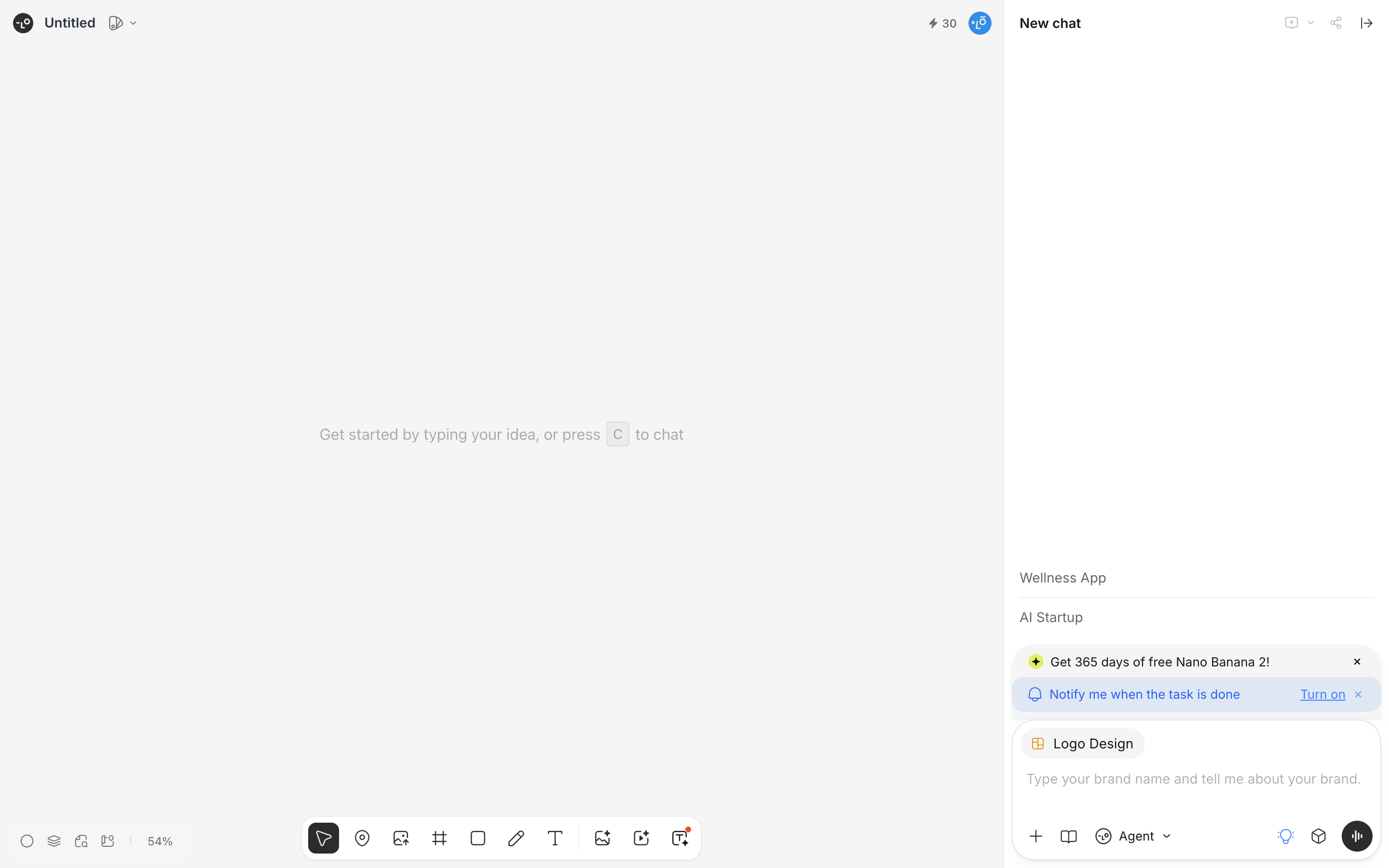 Lovart — chat-suggestions screenshot