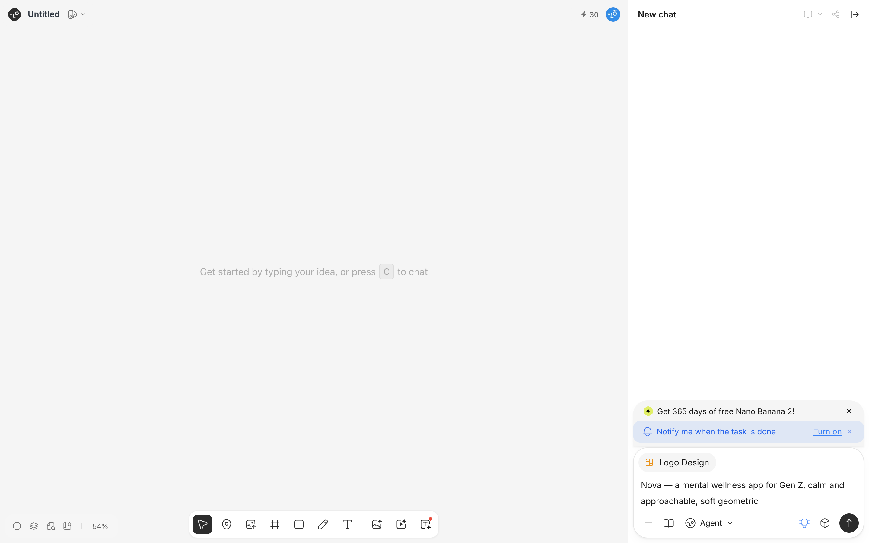 Lovart — chat-prompt screenshot