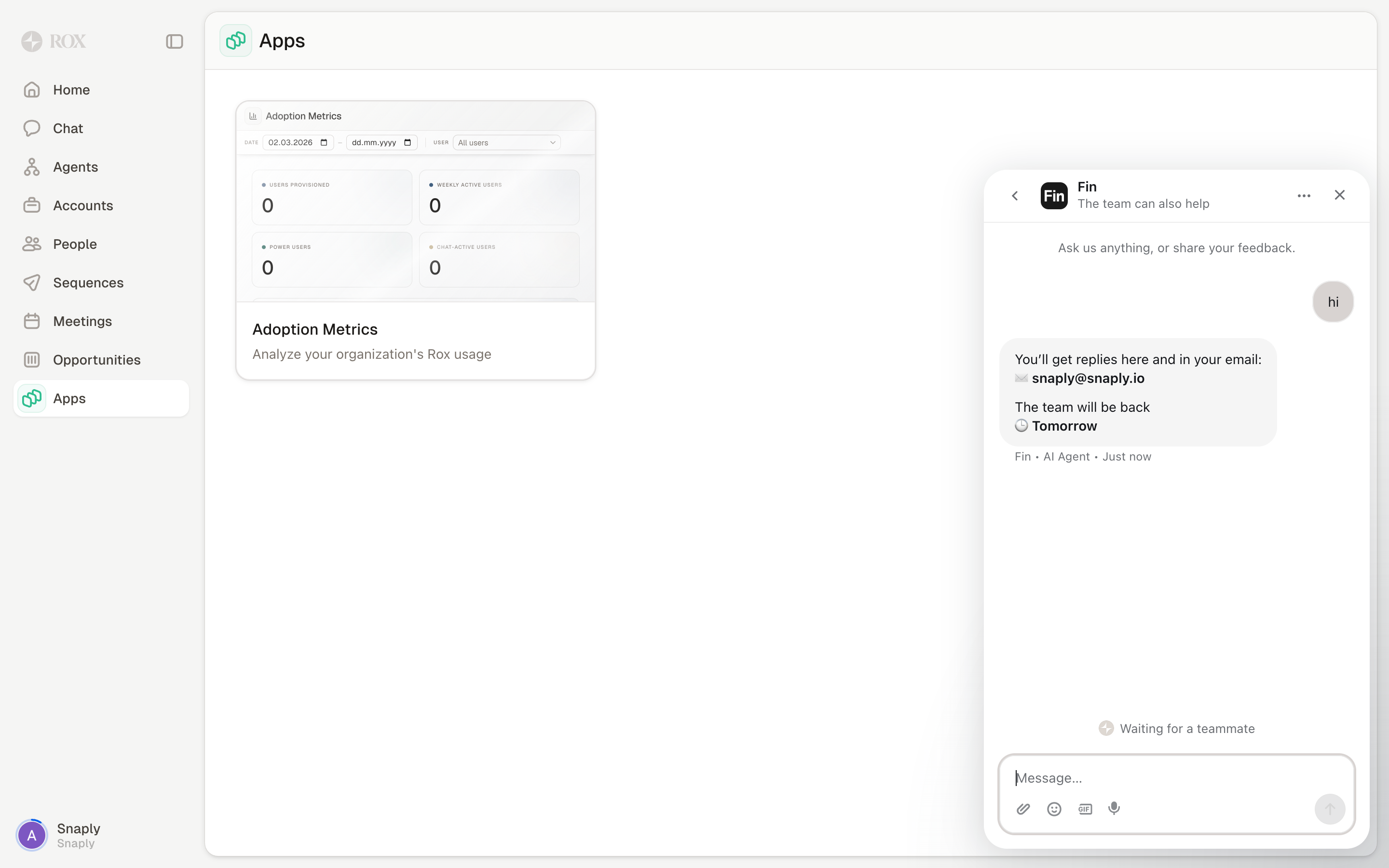 Rox — chat-detail-drawer screenshot