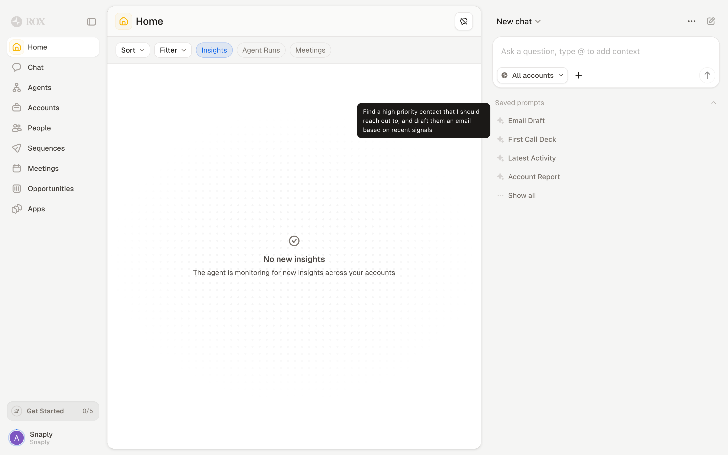 Rox — empty-toast screenshot