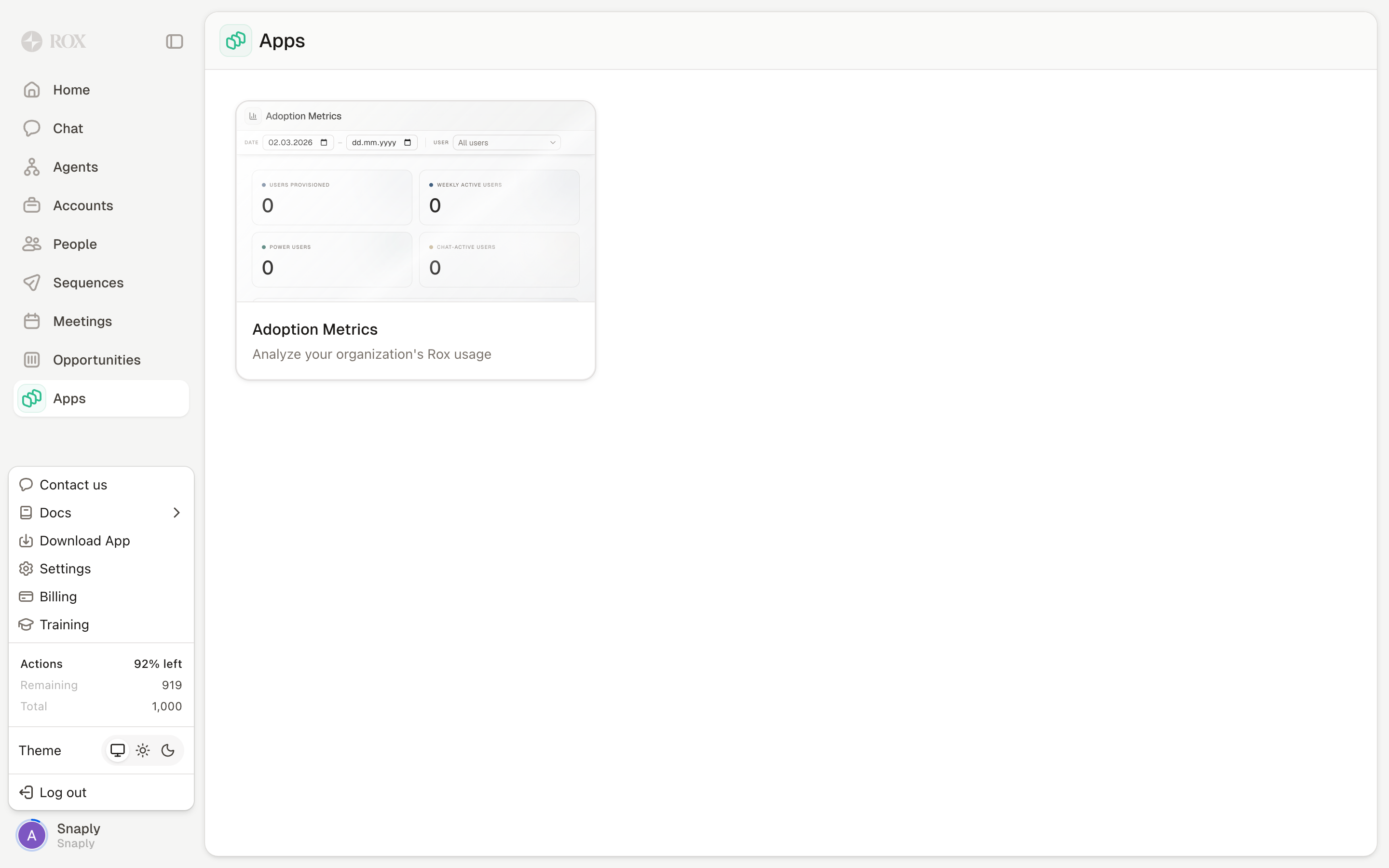 Rox — apps-overview screenshot