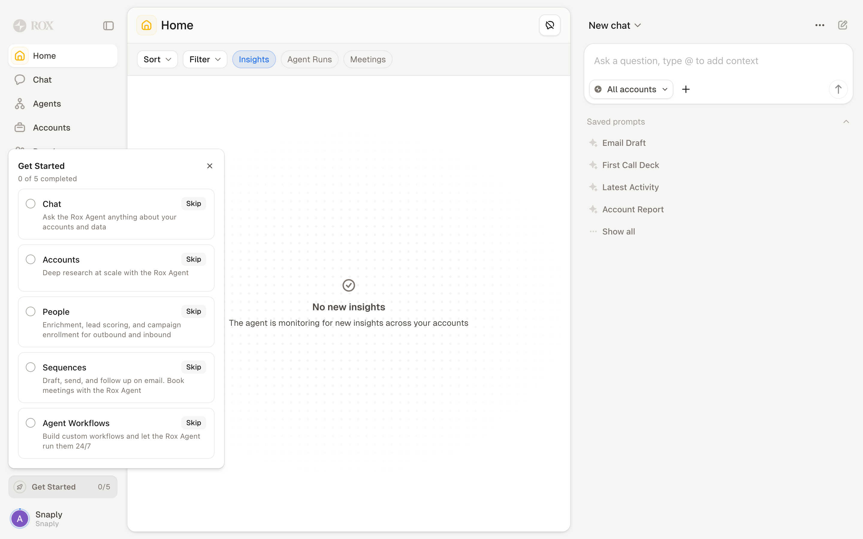 Rox — new-chat-template screenshot