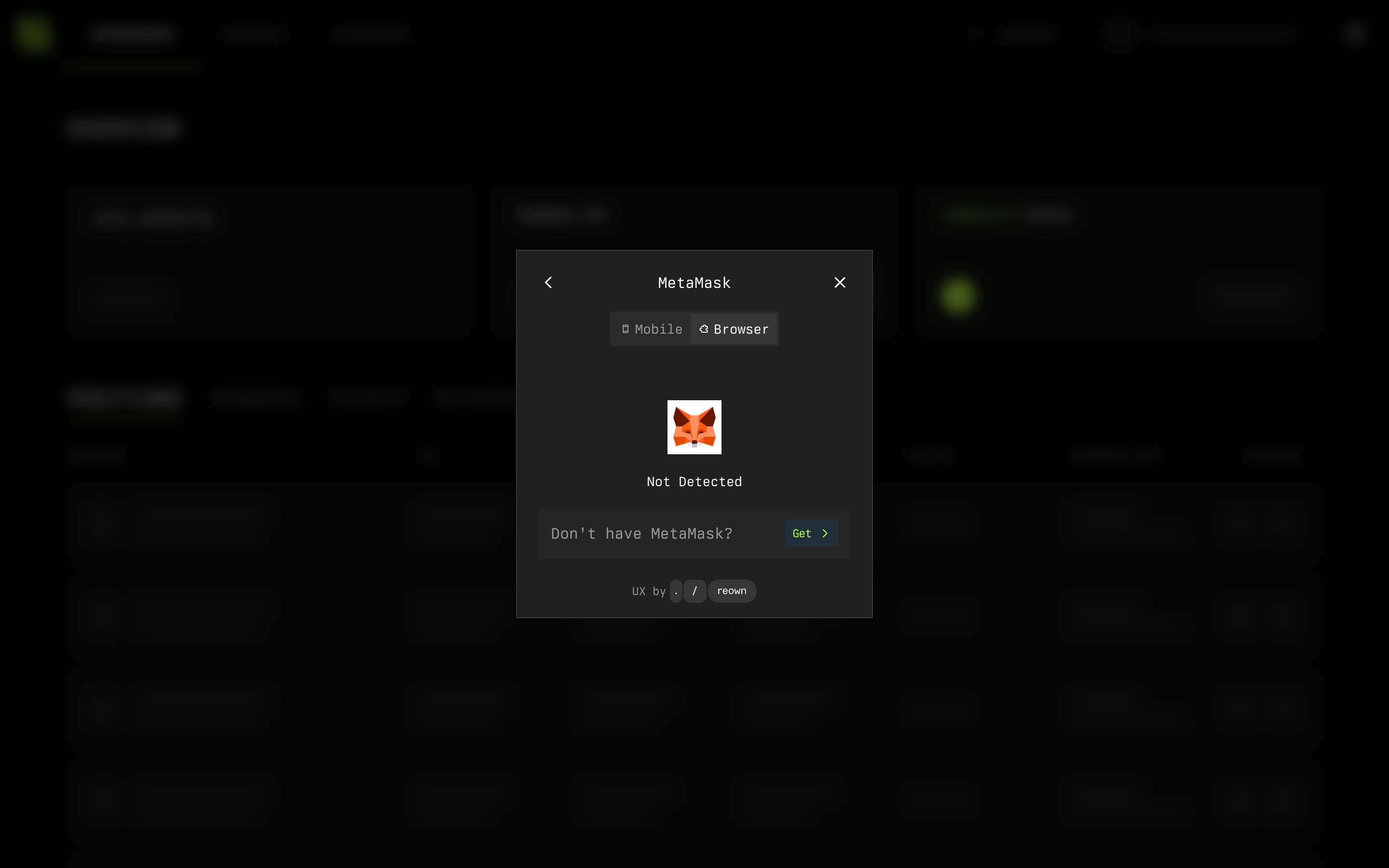 Symbiotic — metamask-not-detected screenshot