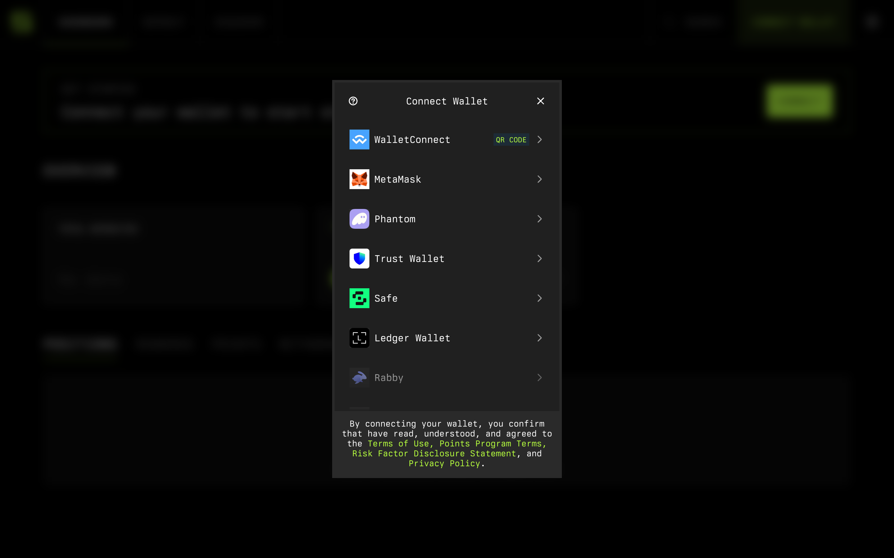 Symbiotic — connect-wallet-dialog screenshot