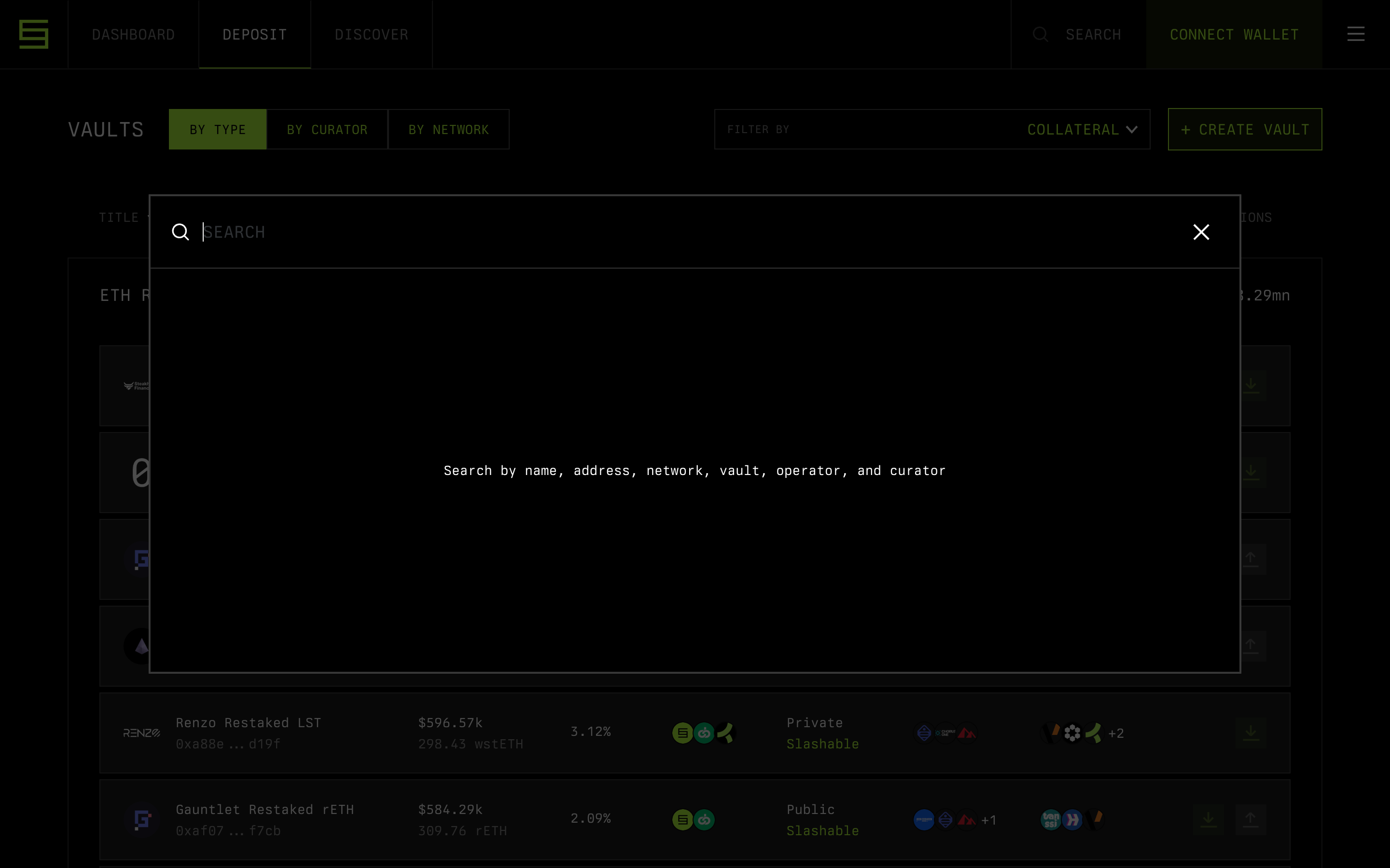 Symbiotic — search-empty-overlay screenshot