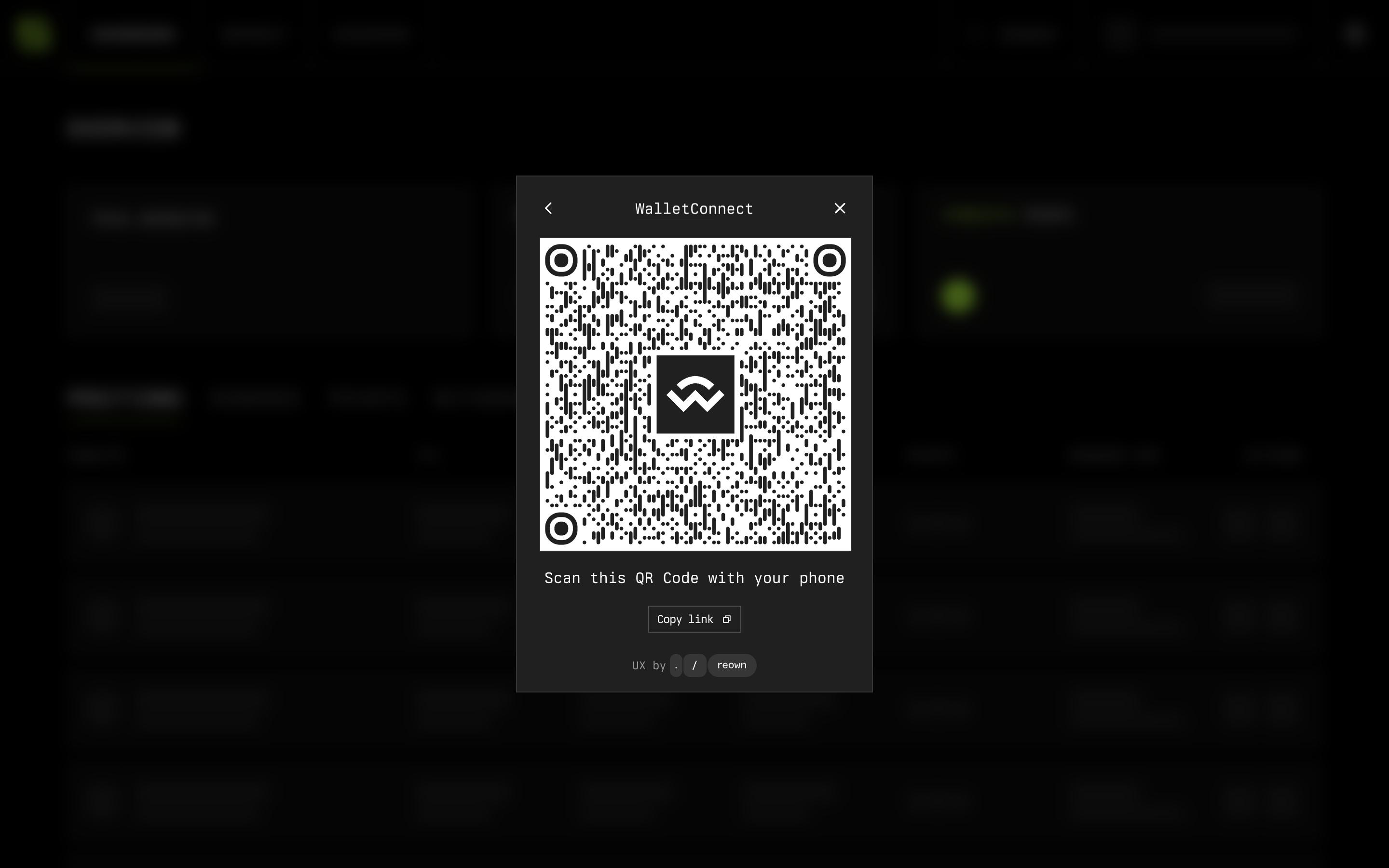 Symbiotic — walletconnect-qr-code screenshot