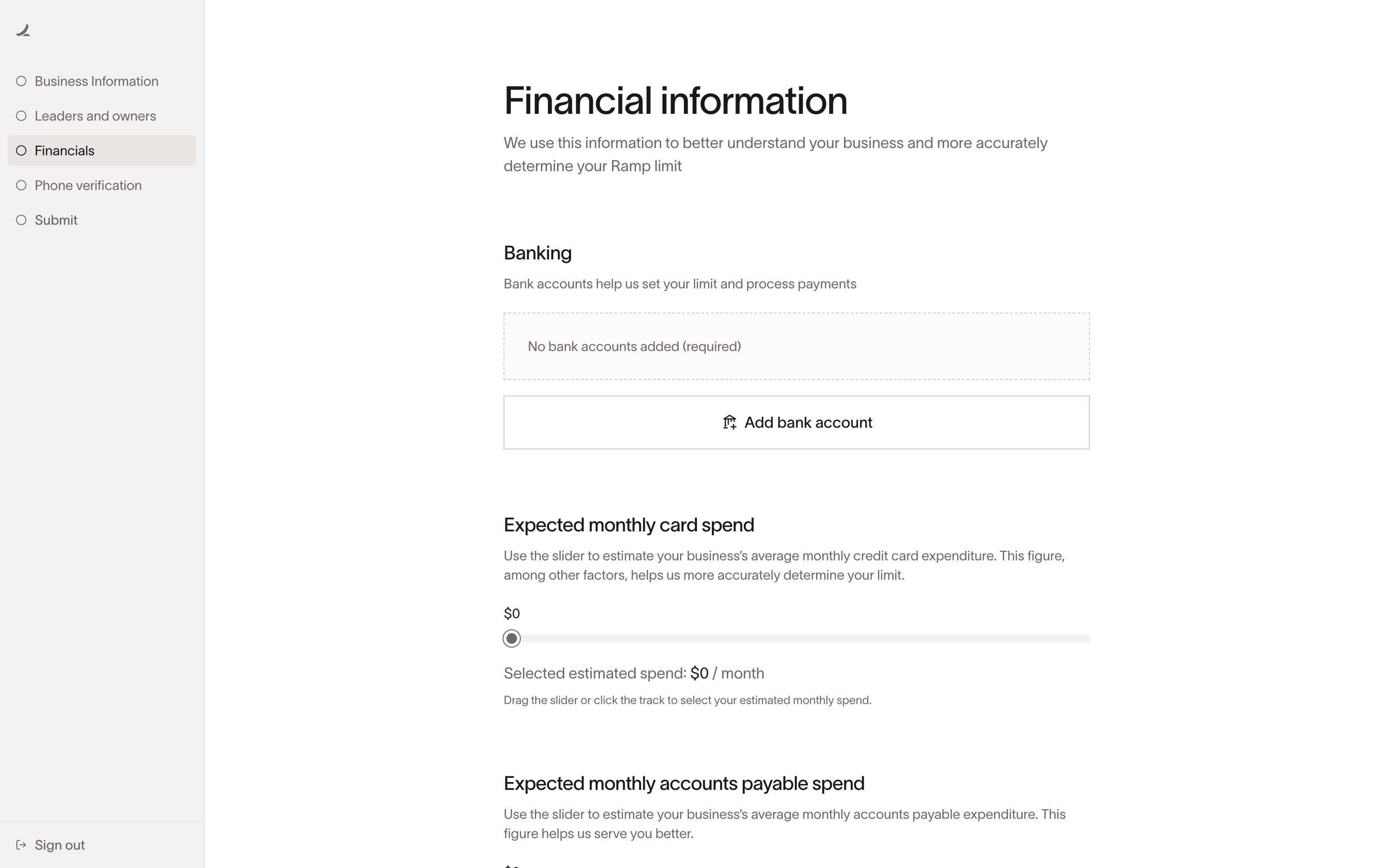 Ramp — financial-information screenshot
