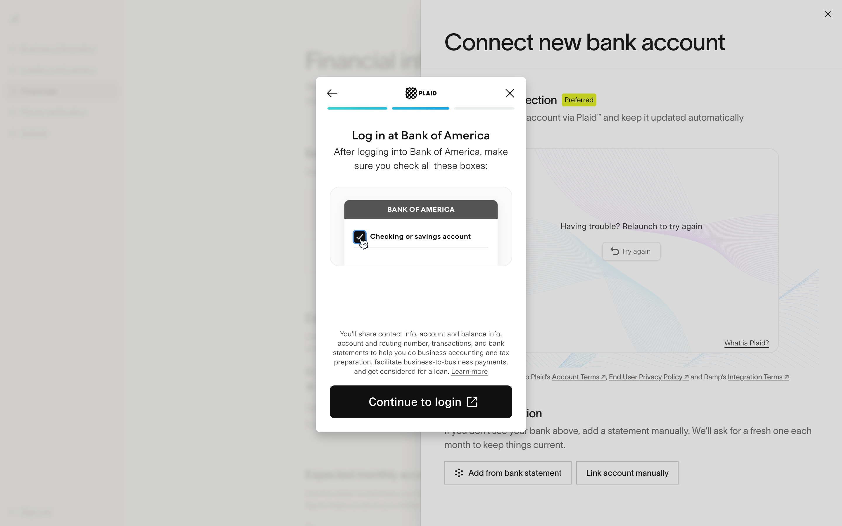 Ramp — plaid-login-dialog screenshot