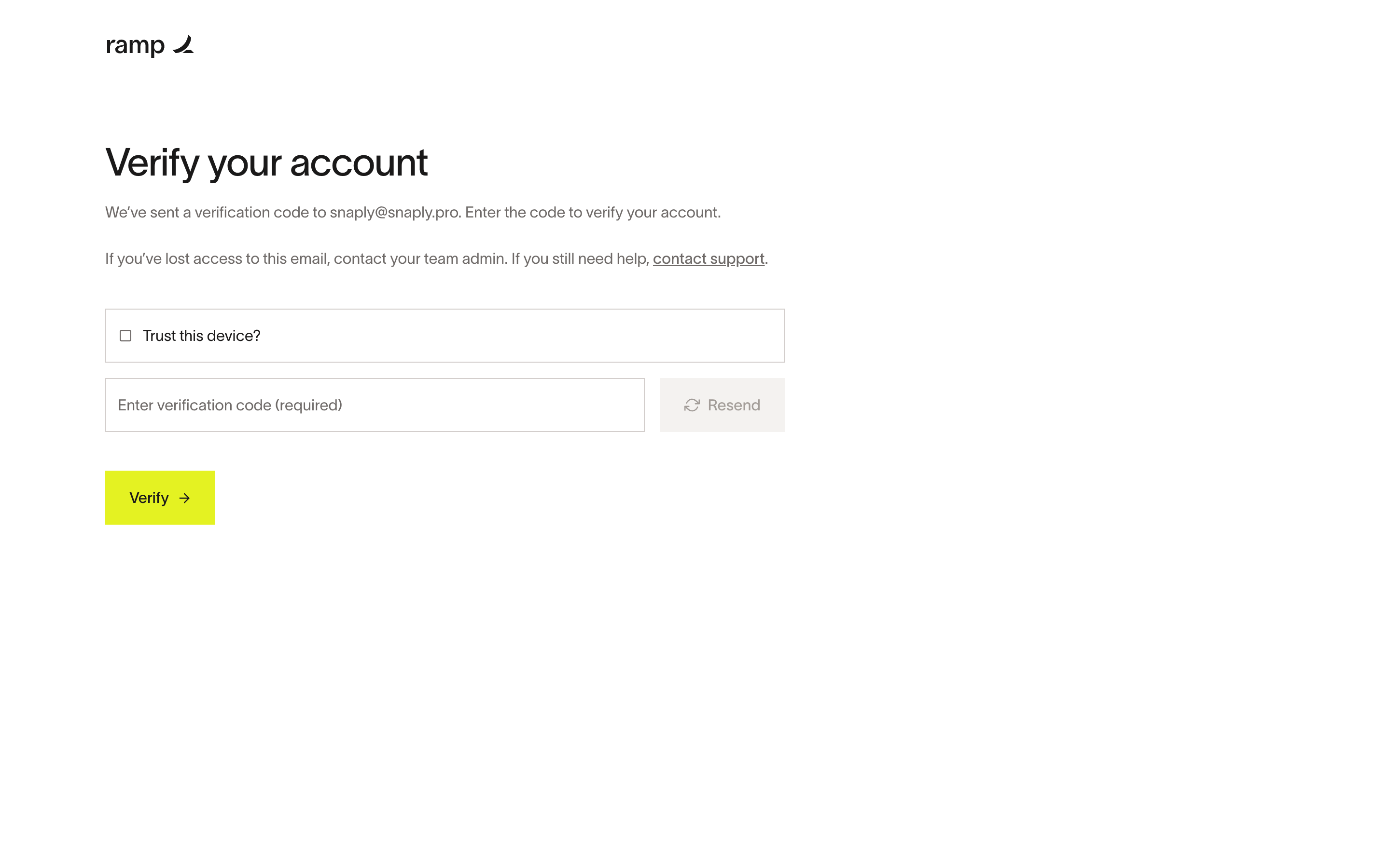 Ramp — verify-account-empty screenshot