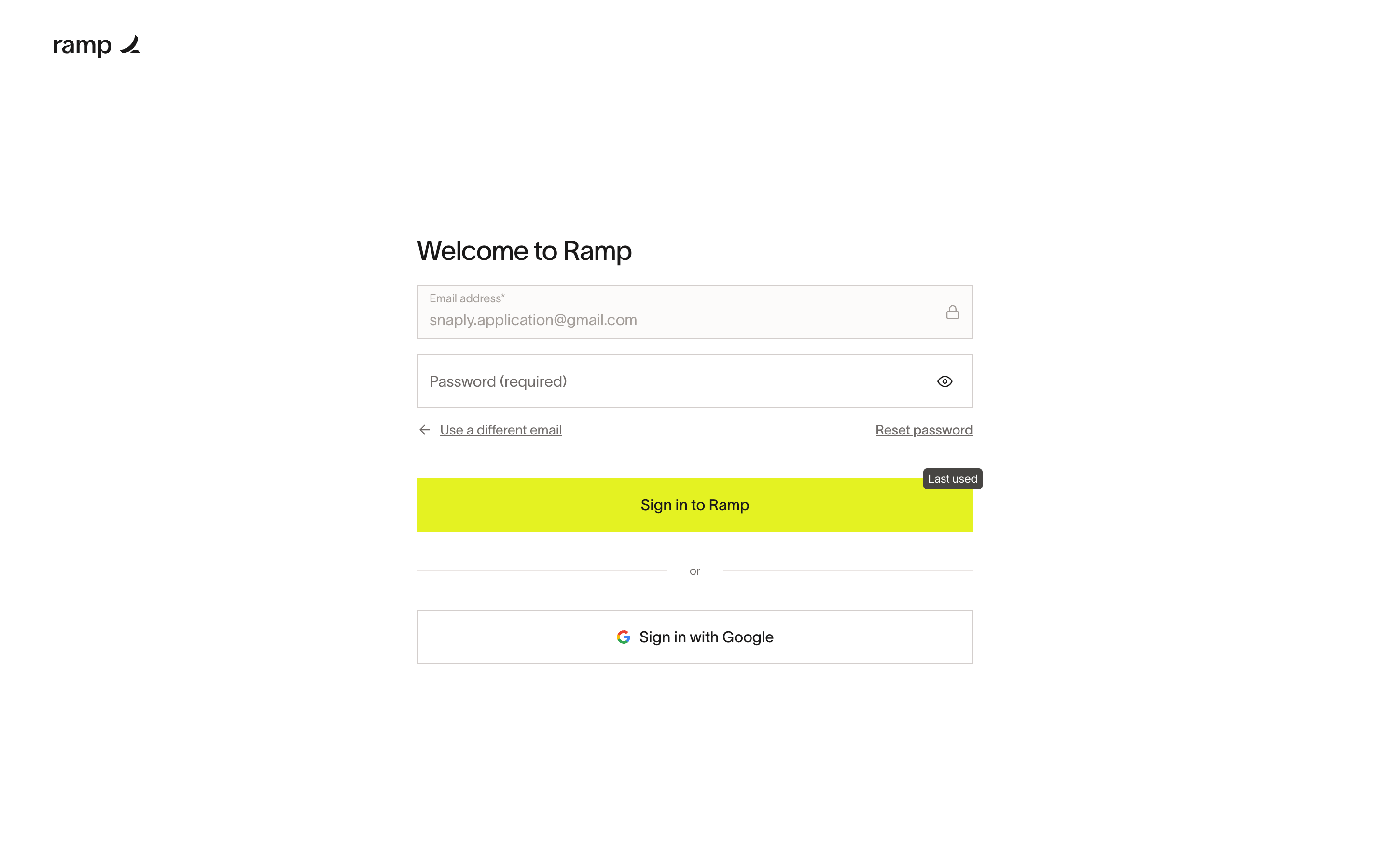 Ramp — login-password screenshot