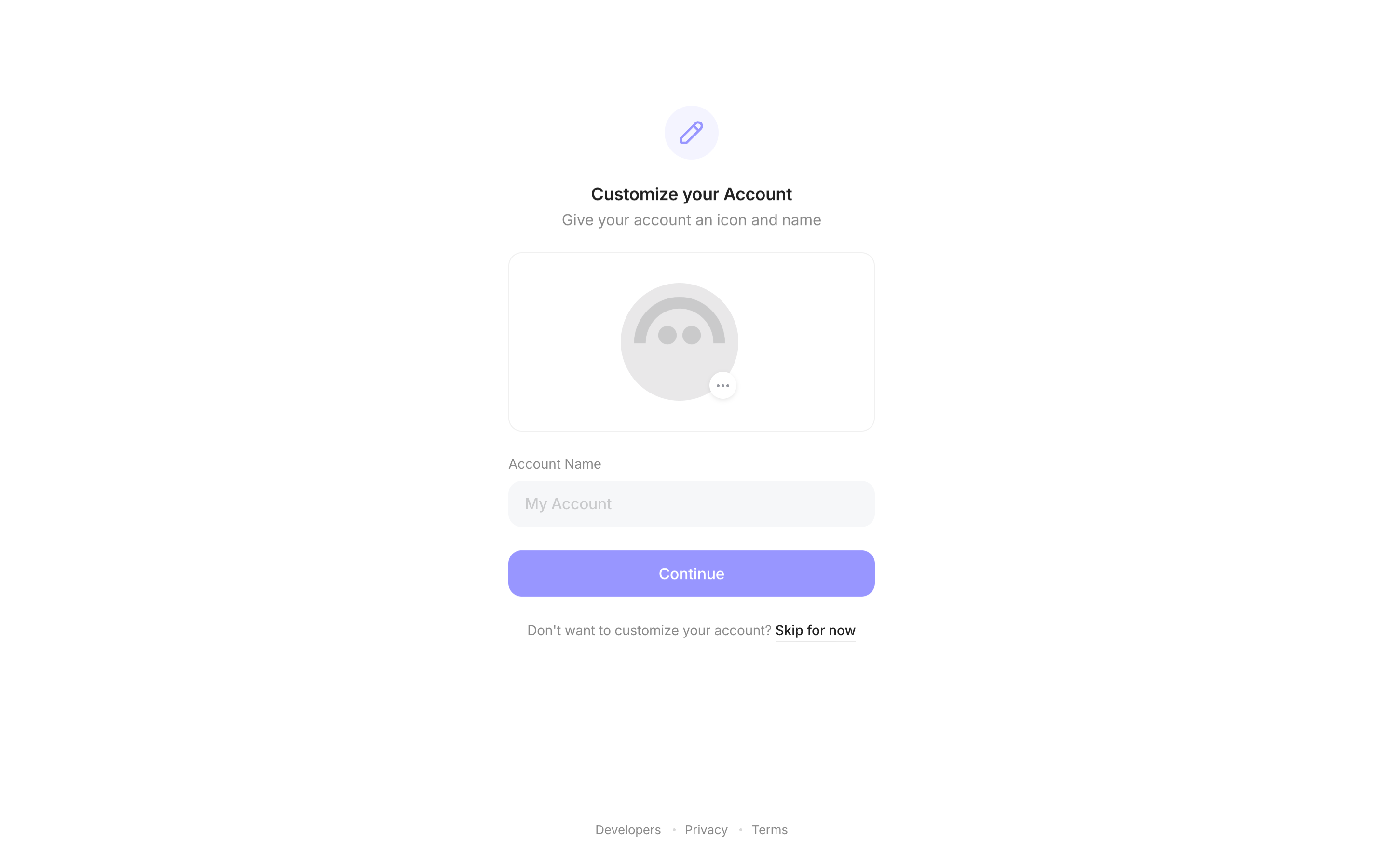 Family — customize-account-empty screenshot
