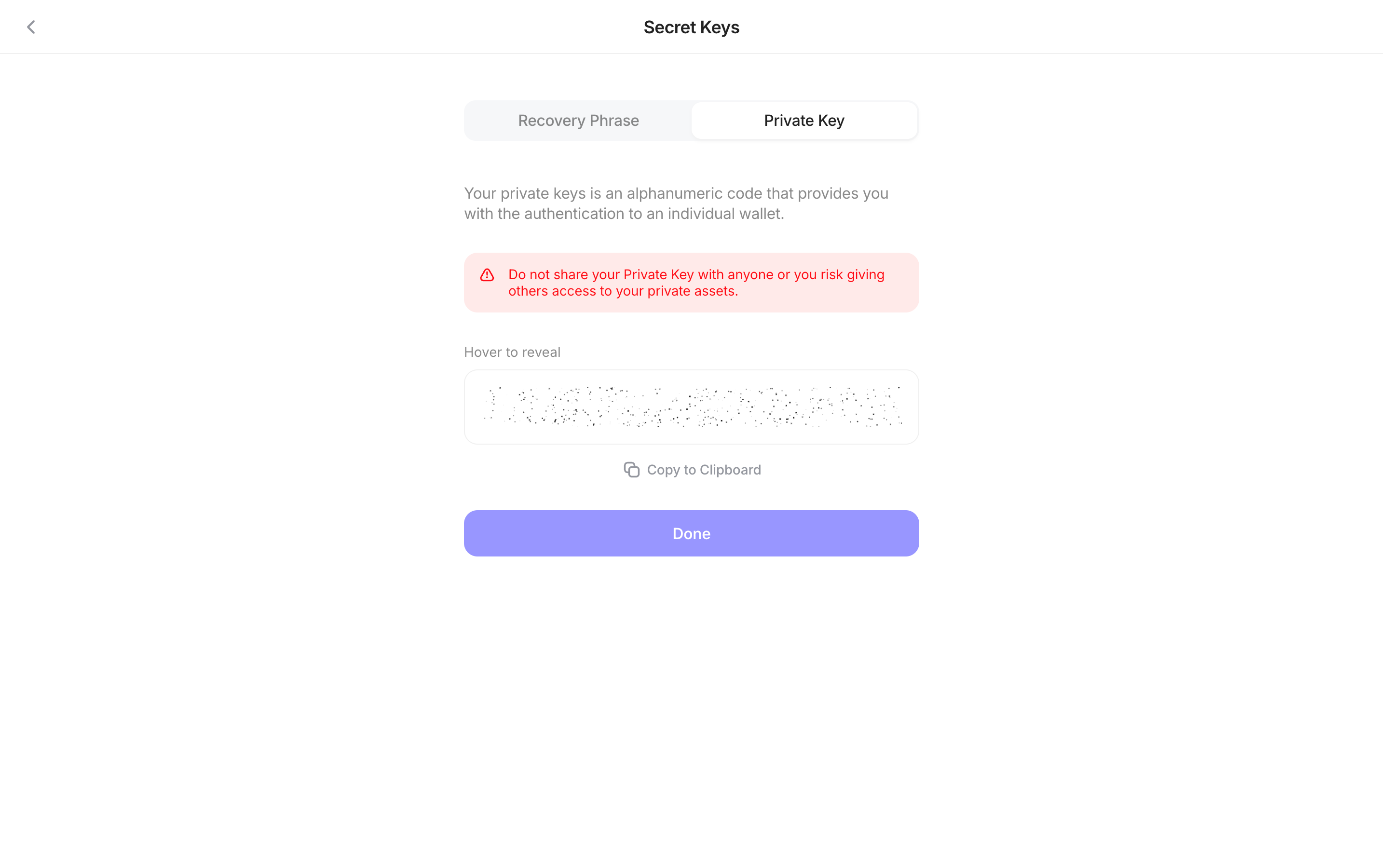 Family — private-key-hidden screenshot