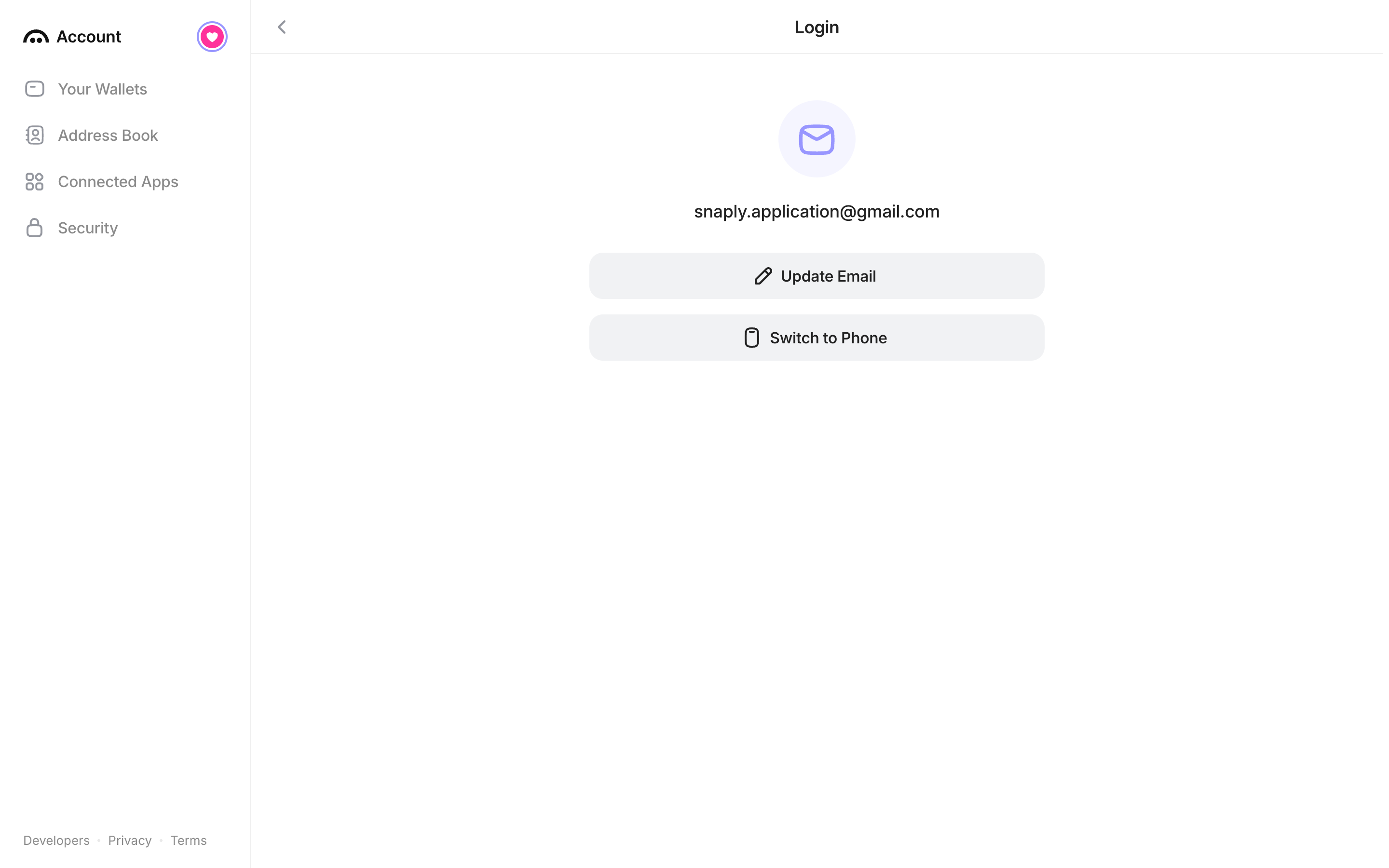 Family — login-method screenshot