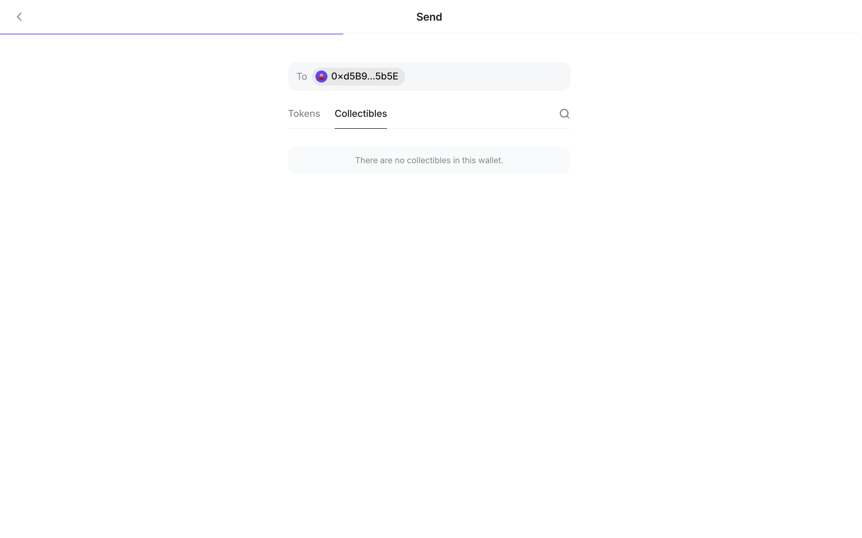 Family — send-collectibles-empty screenshot