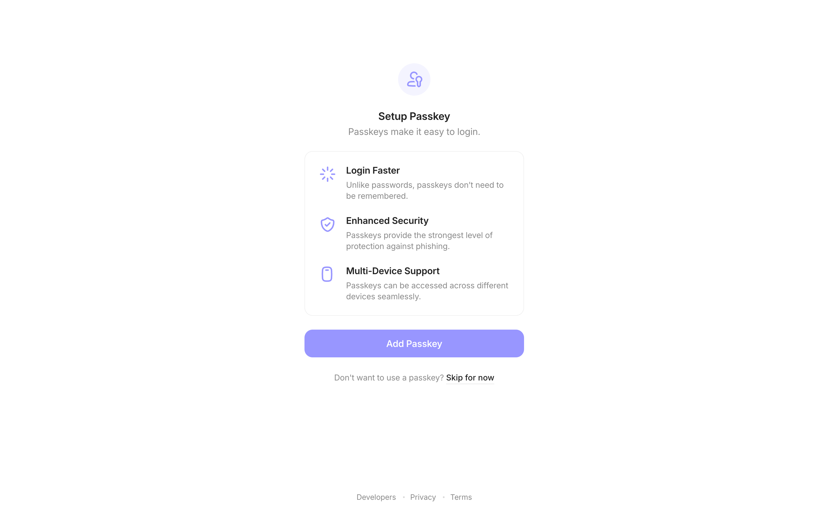 Family — setup-passkey screenshot