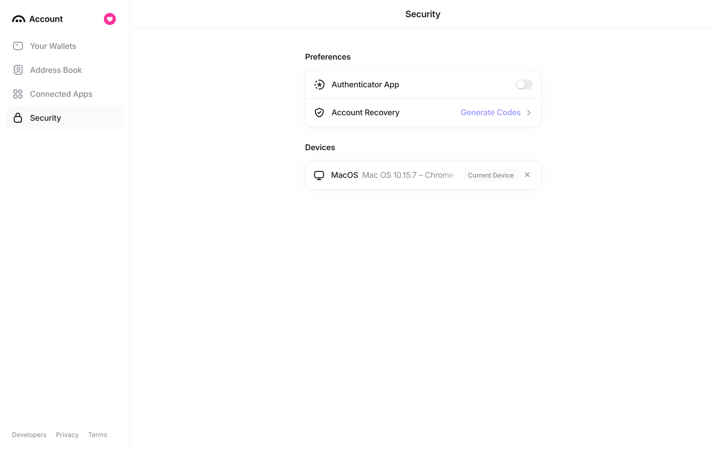 Family — security-generate-codes screenshot