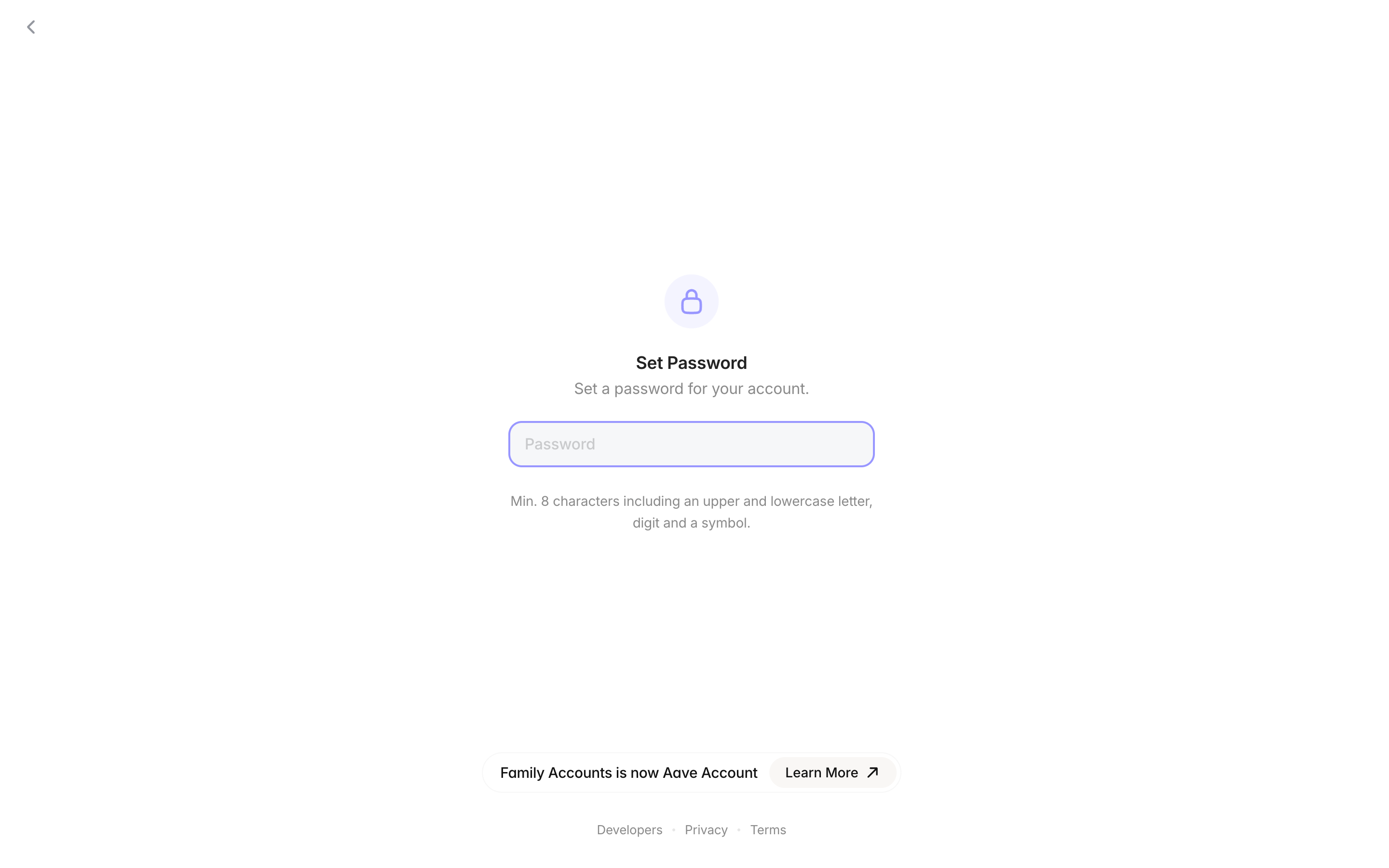 Family — set-password screenshot