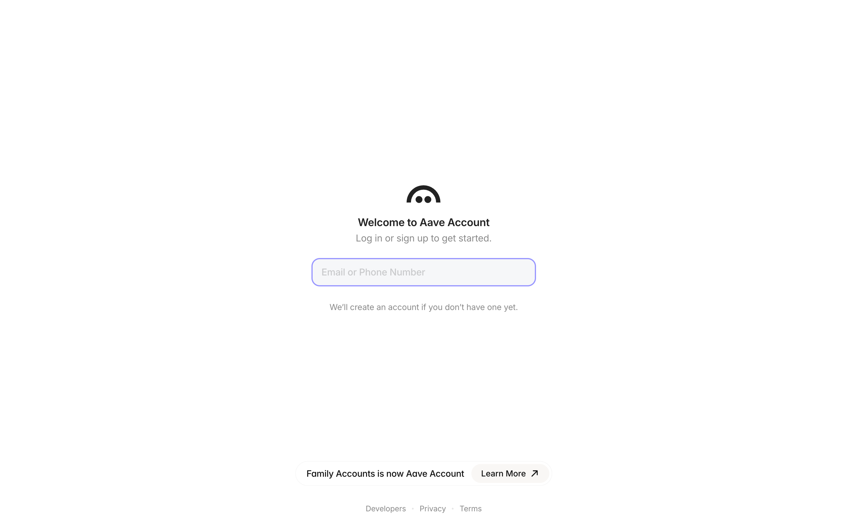 Family — login-empty screenshot