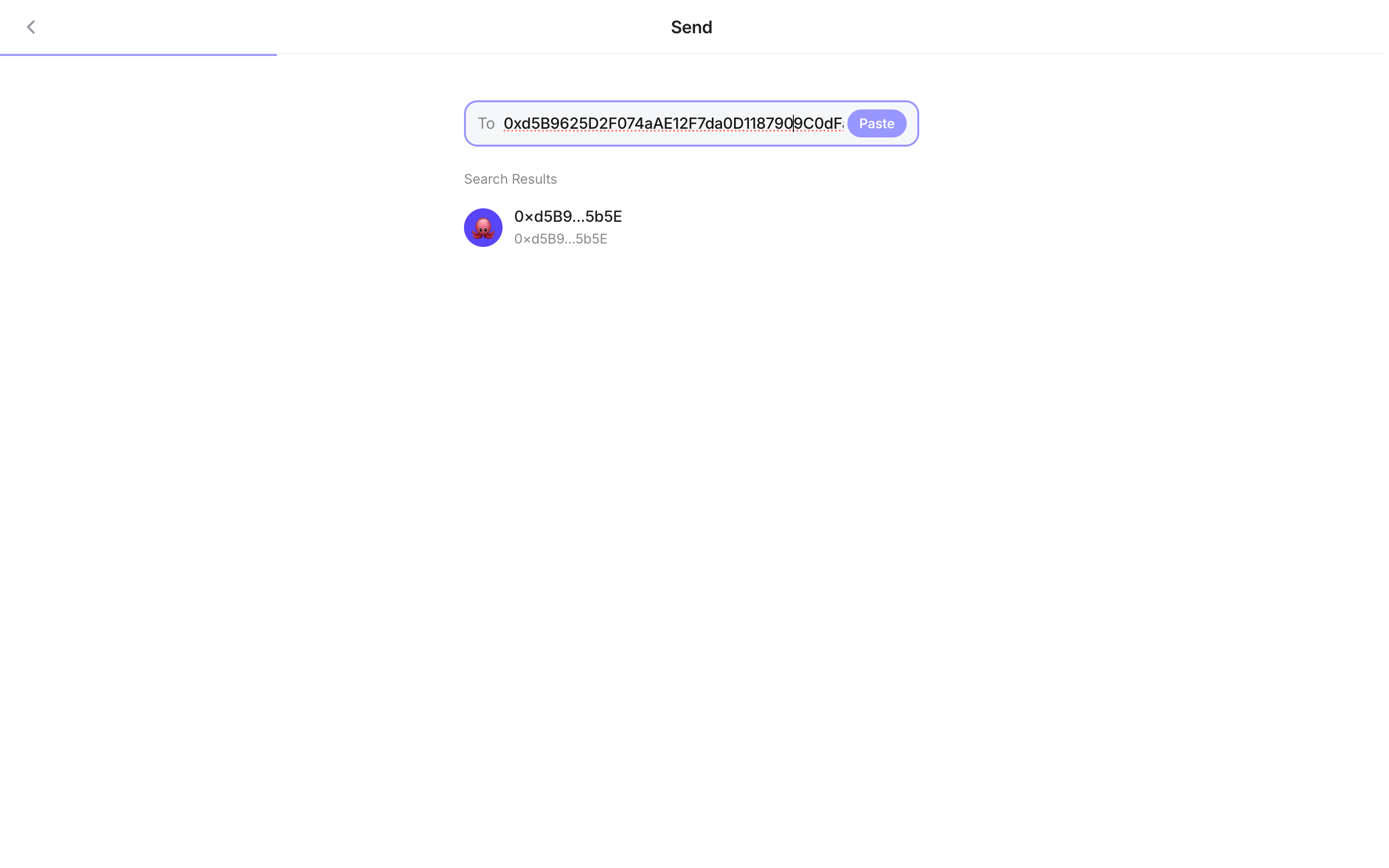 Family — send-address-results screenshot