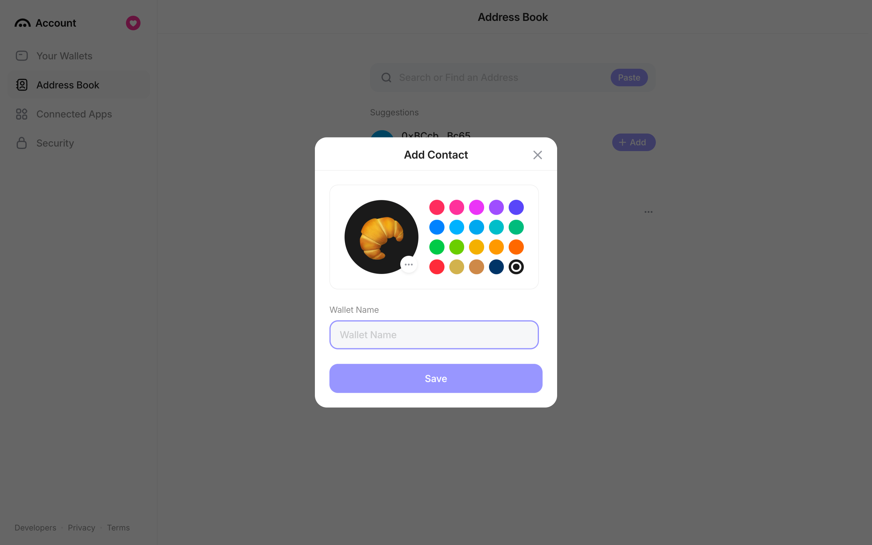 Family — add-contact-dialog screenshot