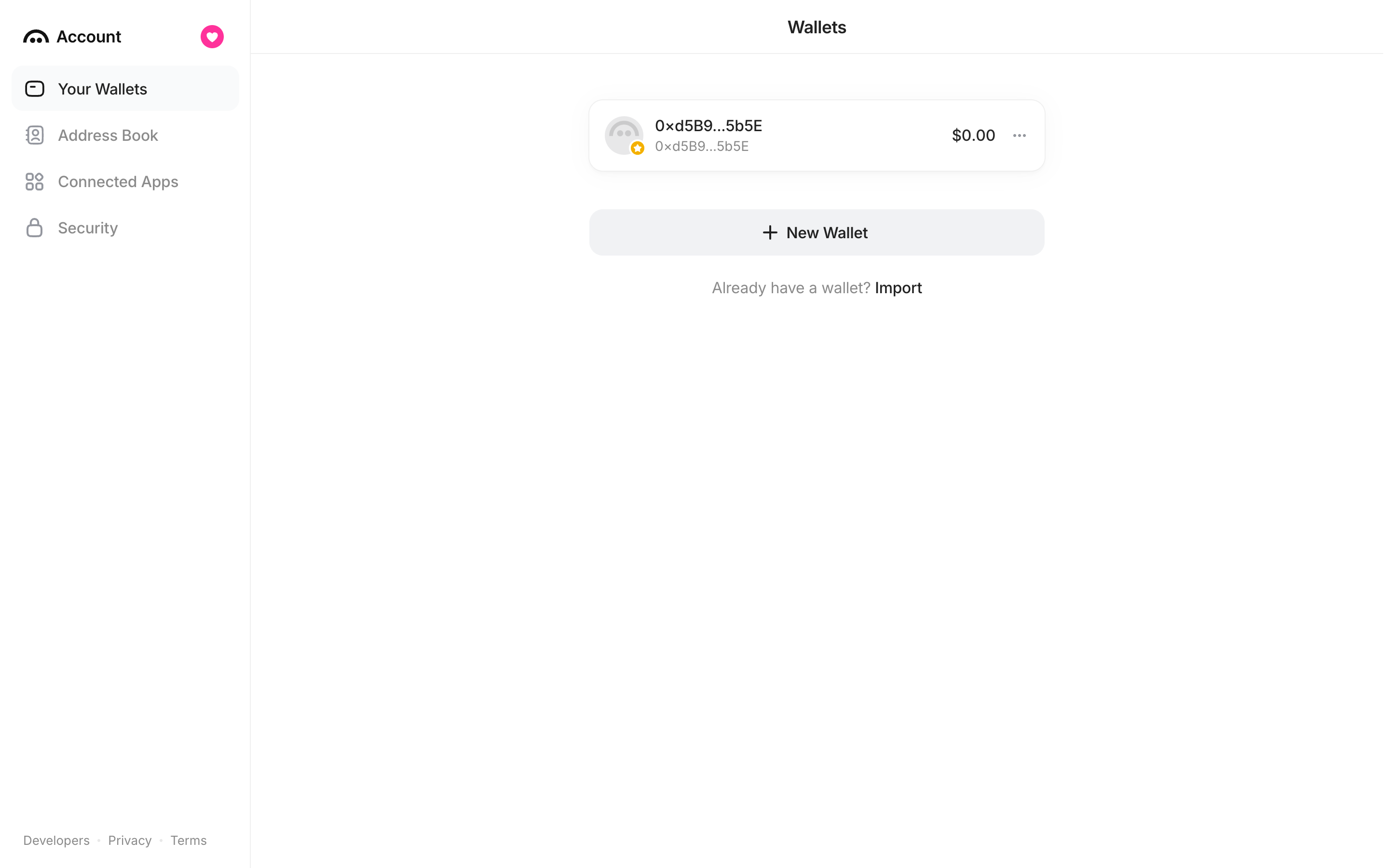 Family — wallets-home screenshot