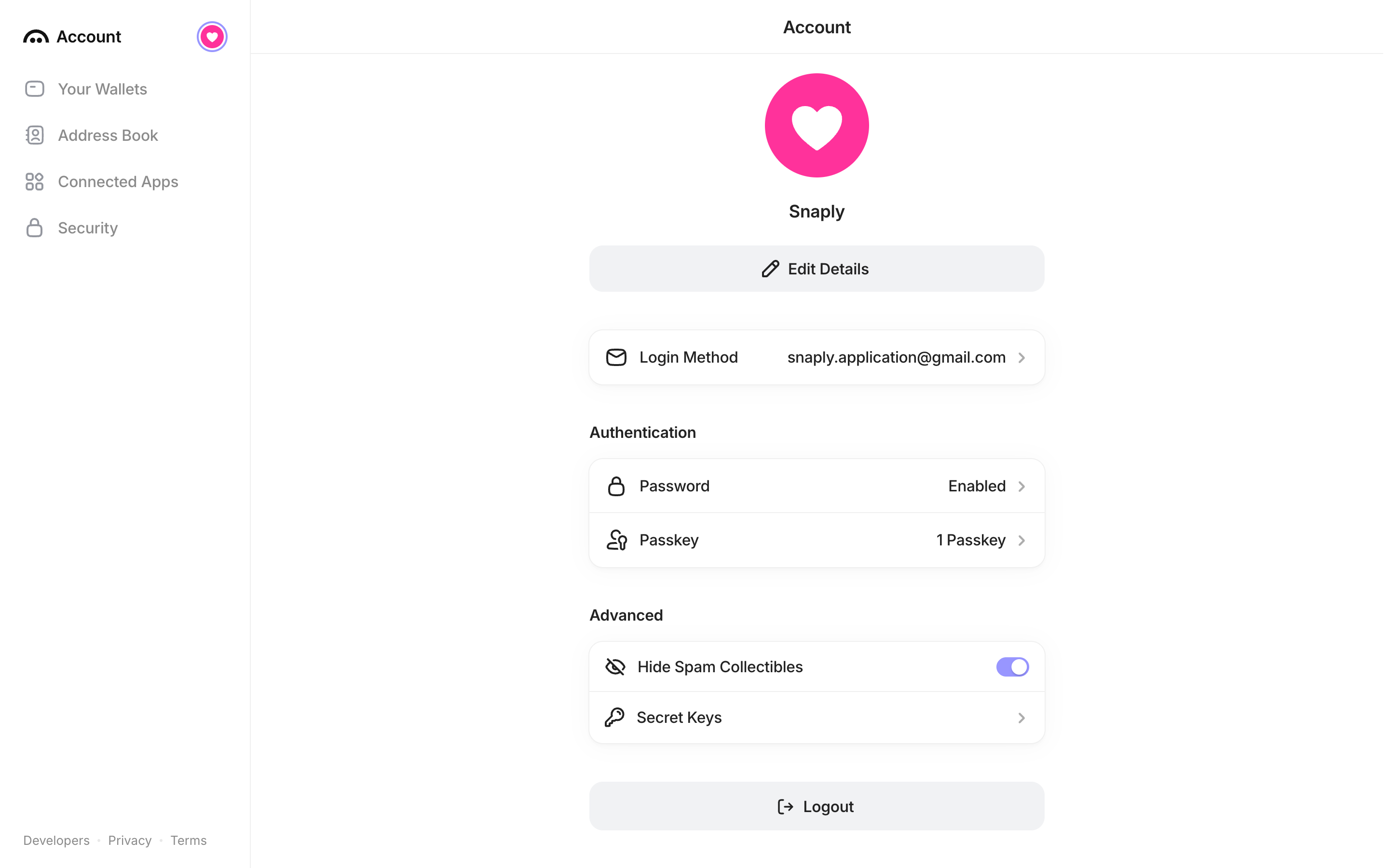 Family — account-settings screenshot