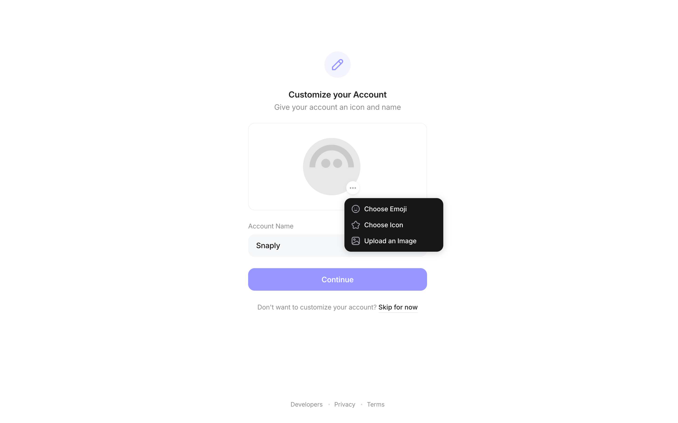 Family — customize-account-menu screenshot