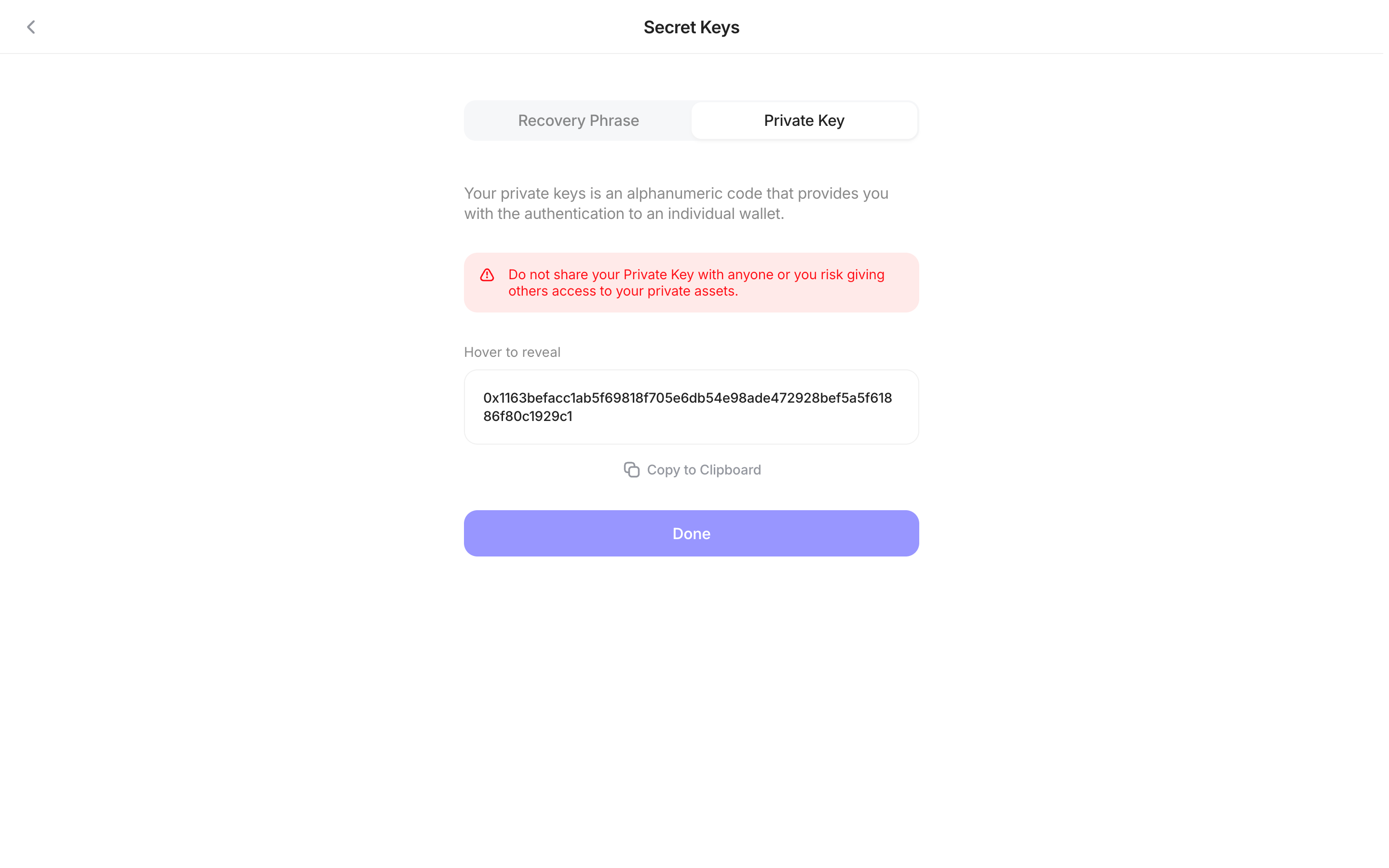 Family — private-key-revealed screenshot