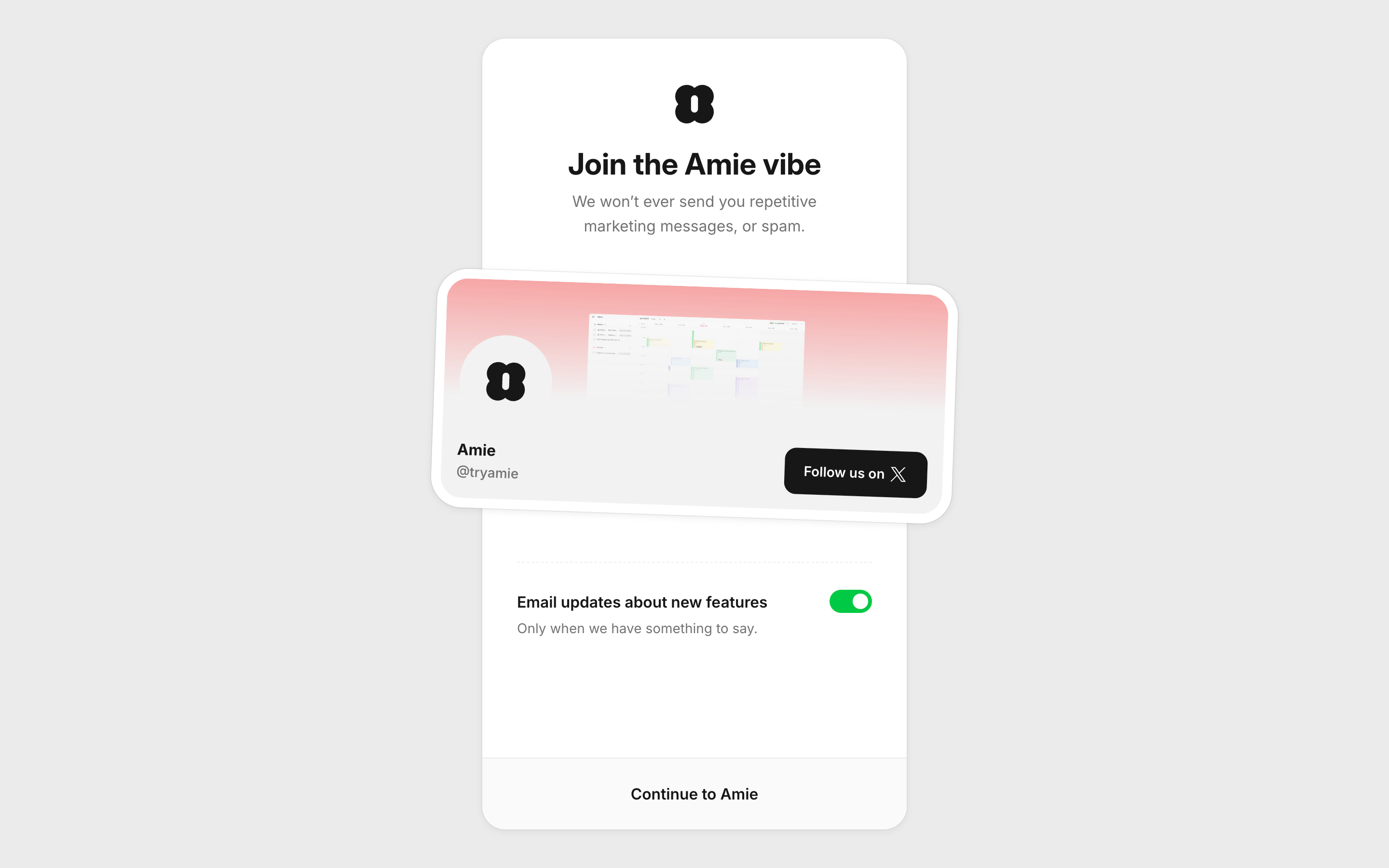 Amie — join-vibe screenshot