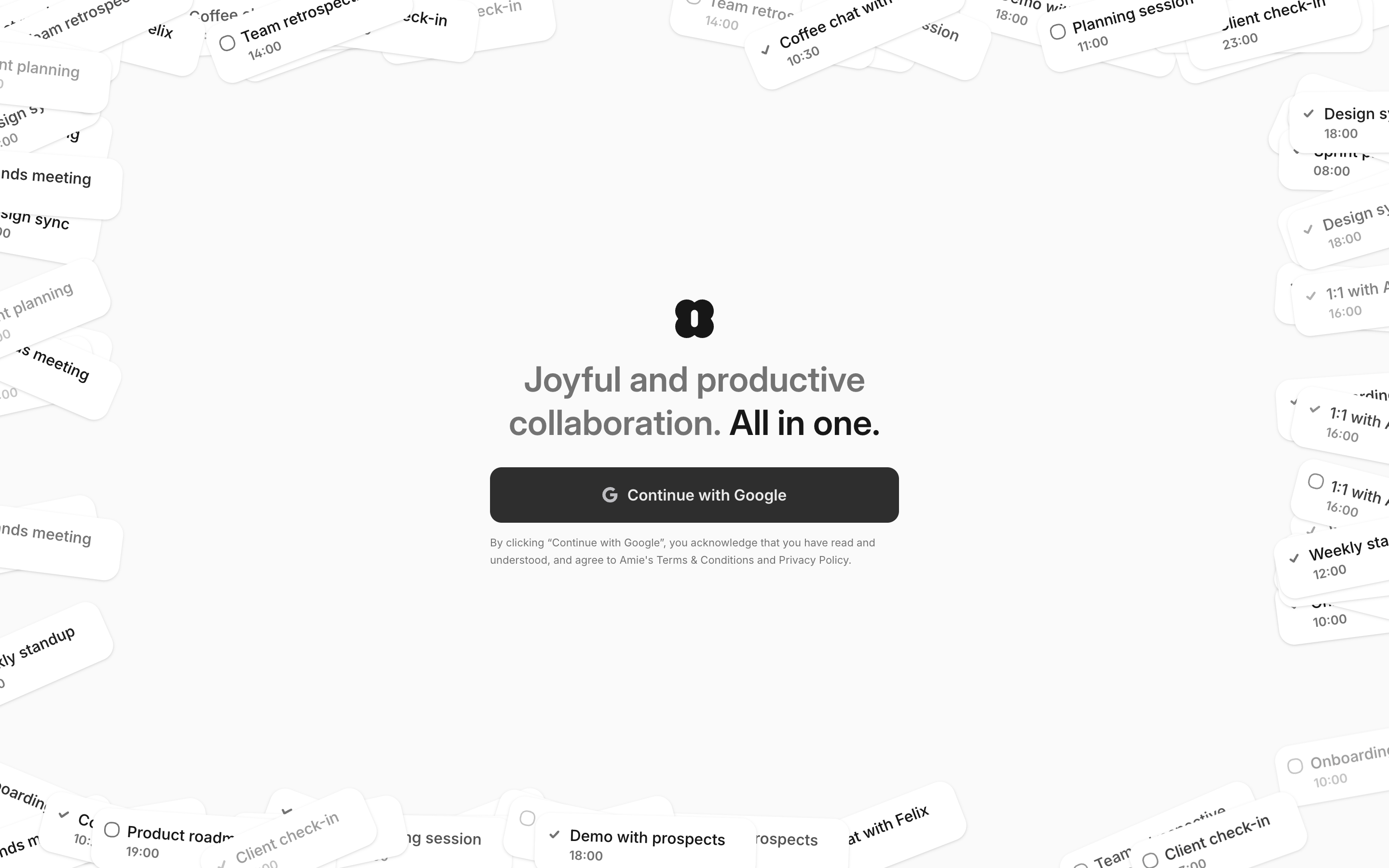 Amie — sign-in-google screenshot